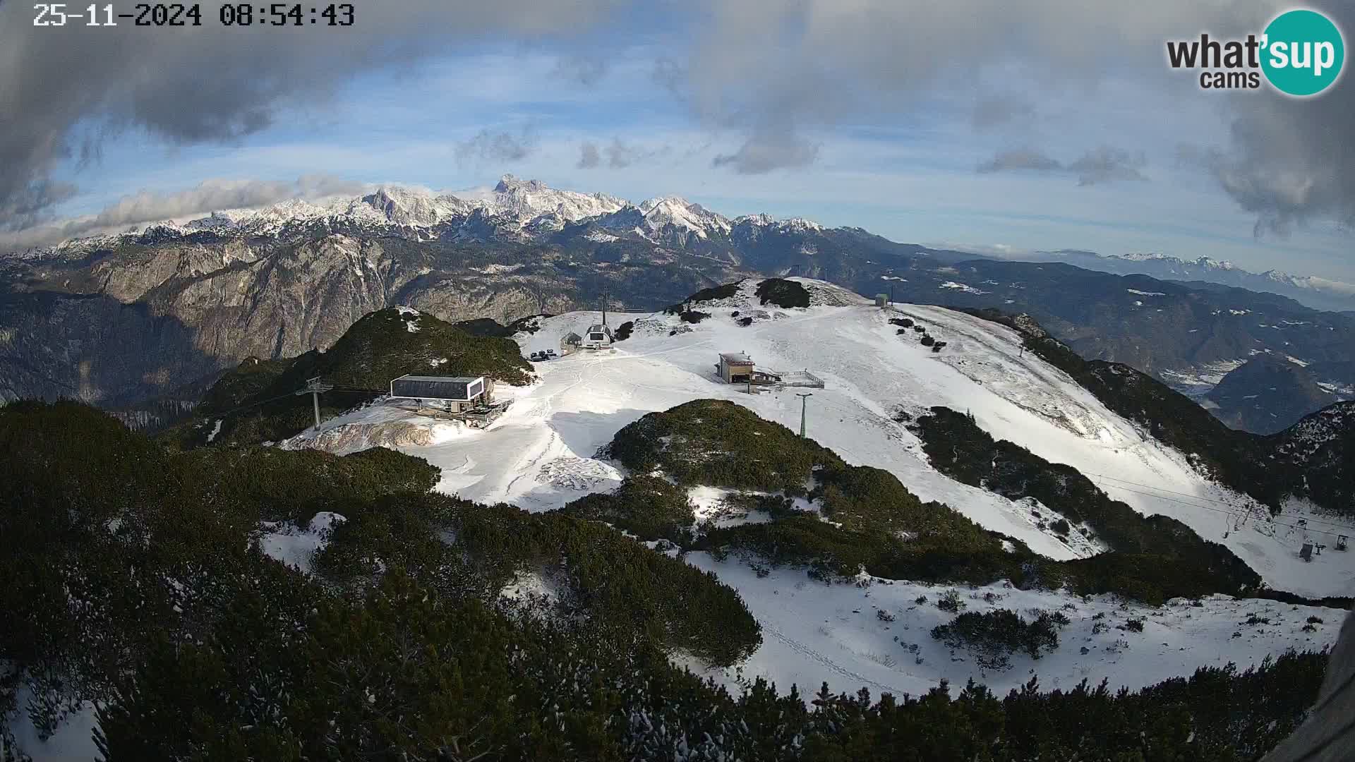 Skijalište Vogel web kamera panorama sa Orlove glave proti Triglavu