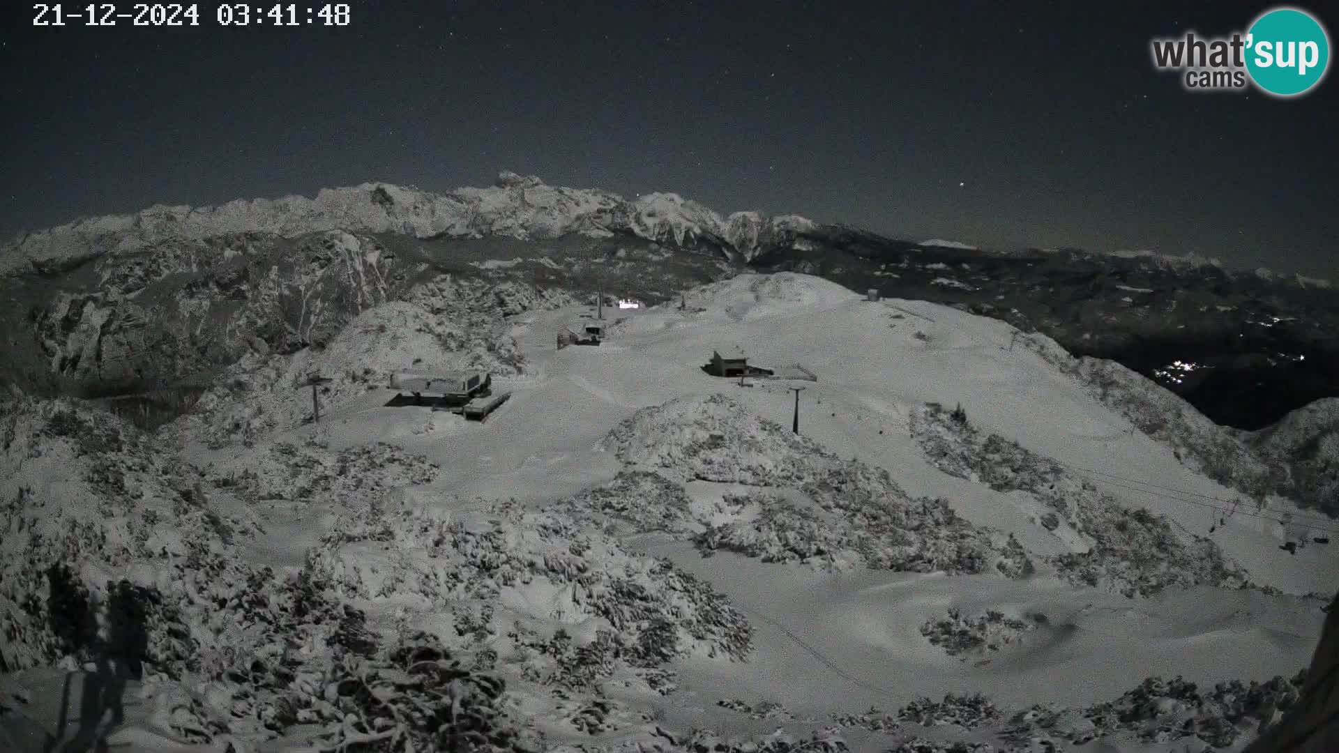 Stazione sciistica Vogel webcam Panorama dalla Orlova glave verso il Triglav