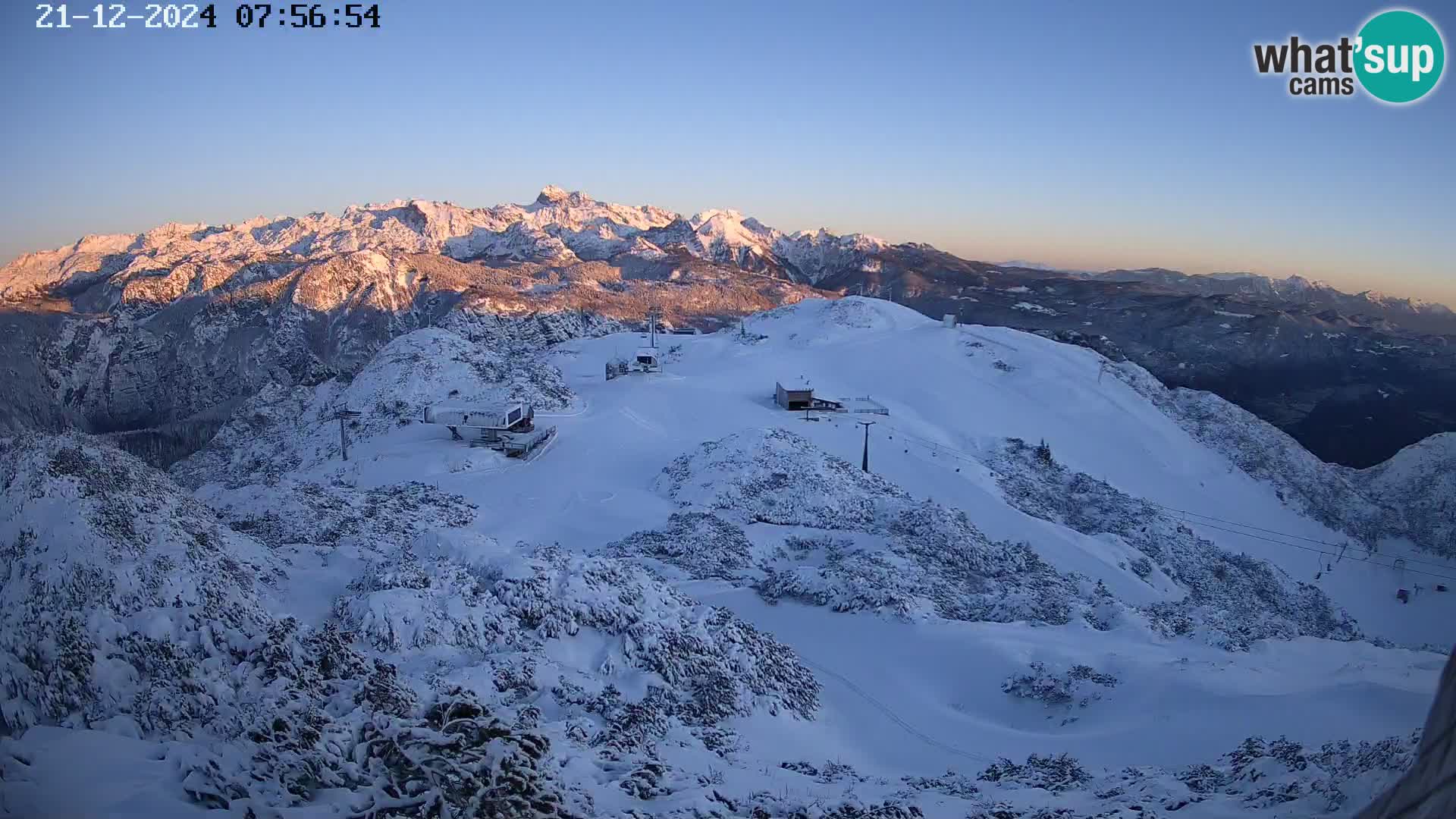 Skijalište Vogel web kamera panorama sa Orlove glave proti Triglavu