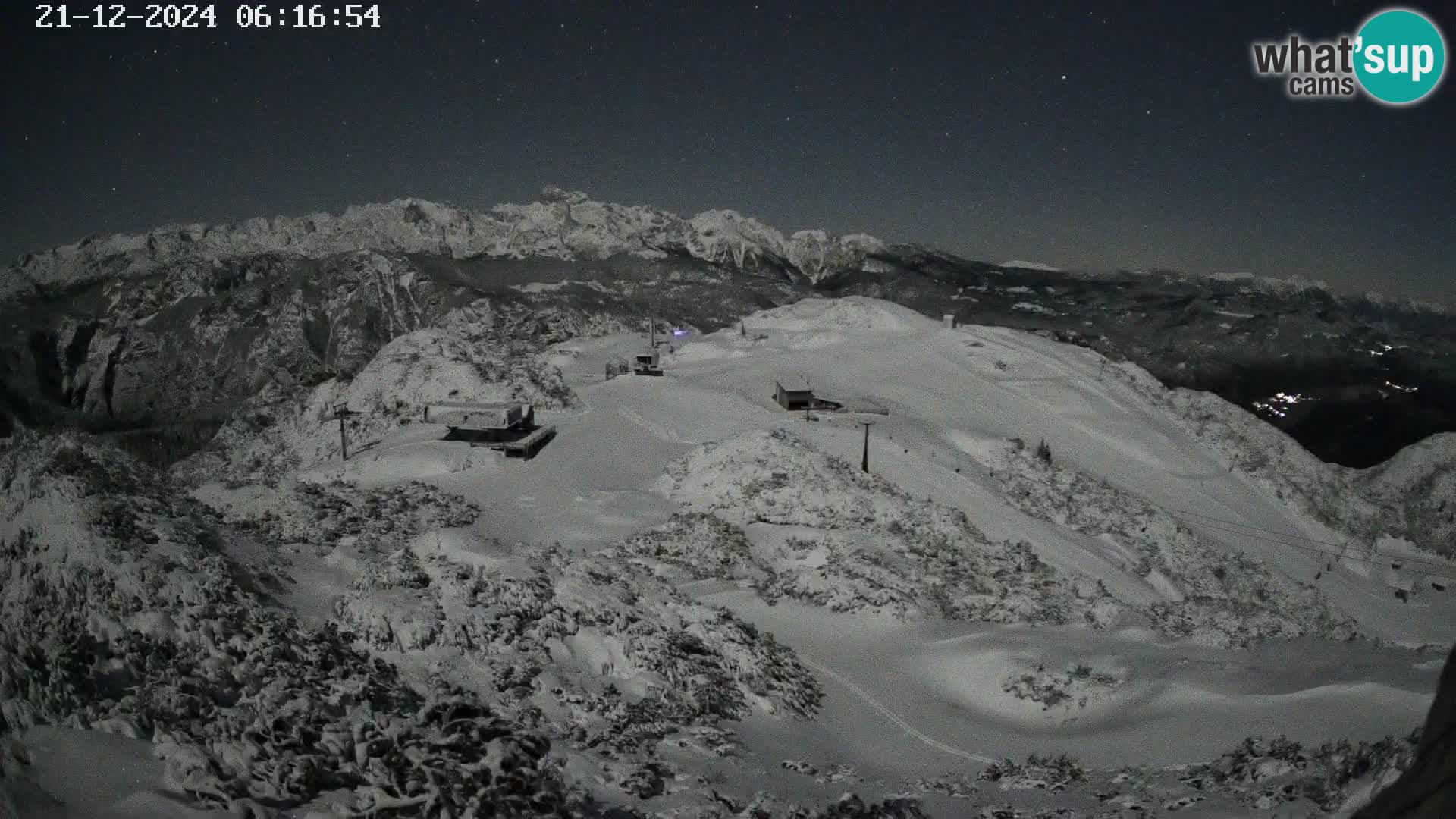 Stazione sciistica Vogel webcam Panorama dalla Orlova glave verso il Triglav