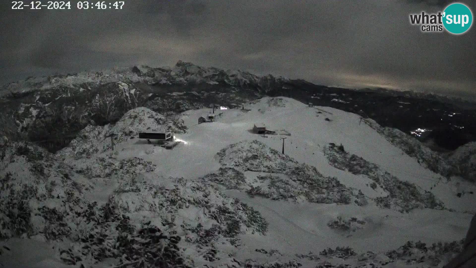 Stazione sciistica Vogel webcam Panorama dalla Orlova glave verso il Triglav