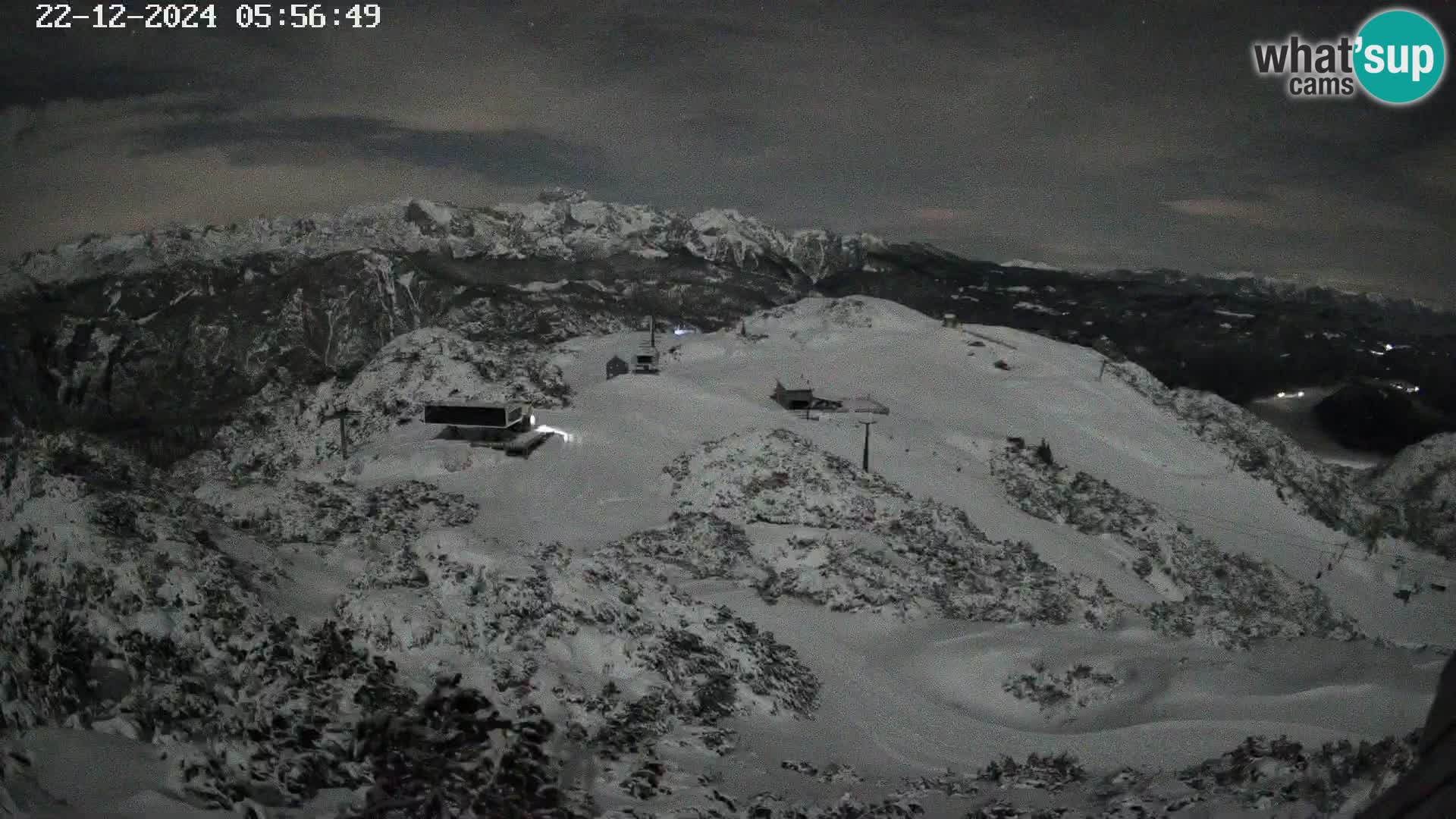 Stazione sciistica Vogel webcam Panorama dalla Orlova glave verso il Triglav