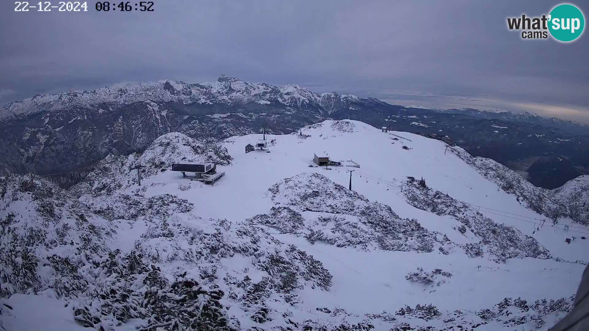 Skijalište Vogel web kamera panorama sa Orlove glave proti Triglavu