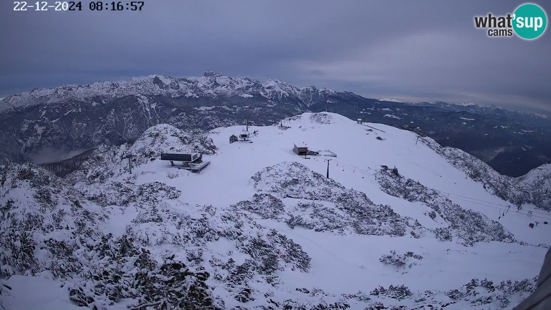 Skijalište Vogel web kamera panorama sa Orlove glave proti Triglavu