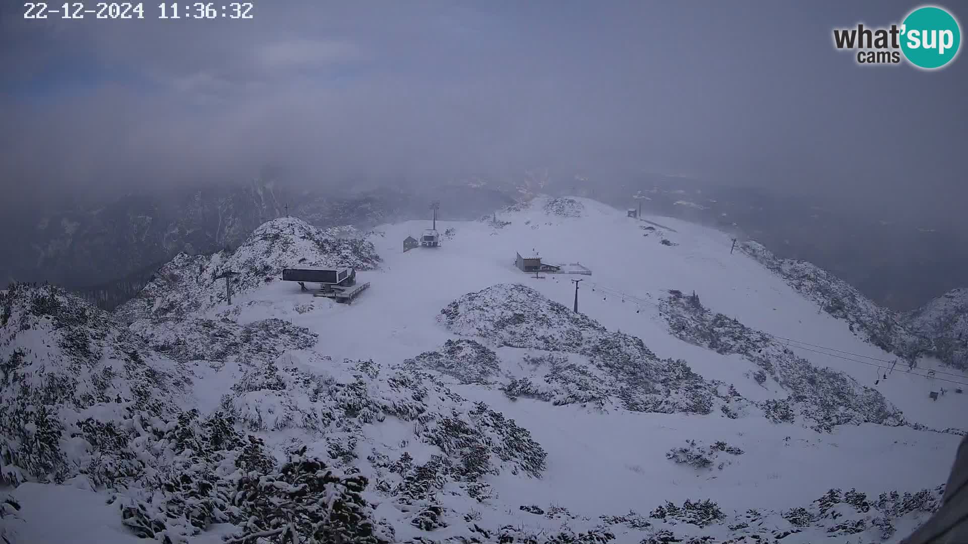 Stazione sciistica Vogel webcam Panorama dalla Orlova glave verso il Triglav