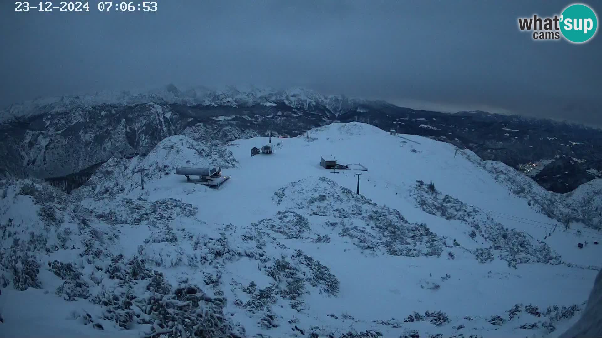 Skijalište Vogel web kamera panorama sa Orlove glave proti Triglavu