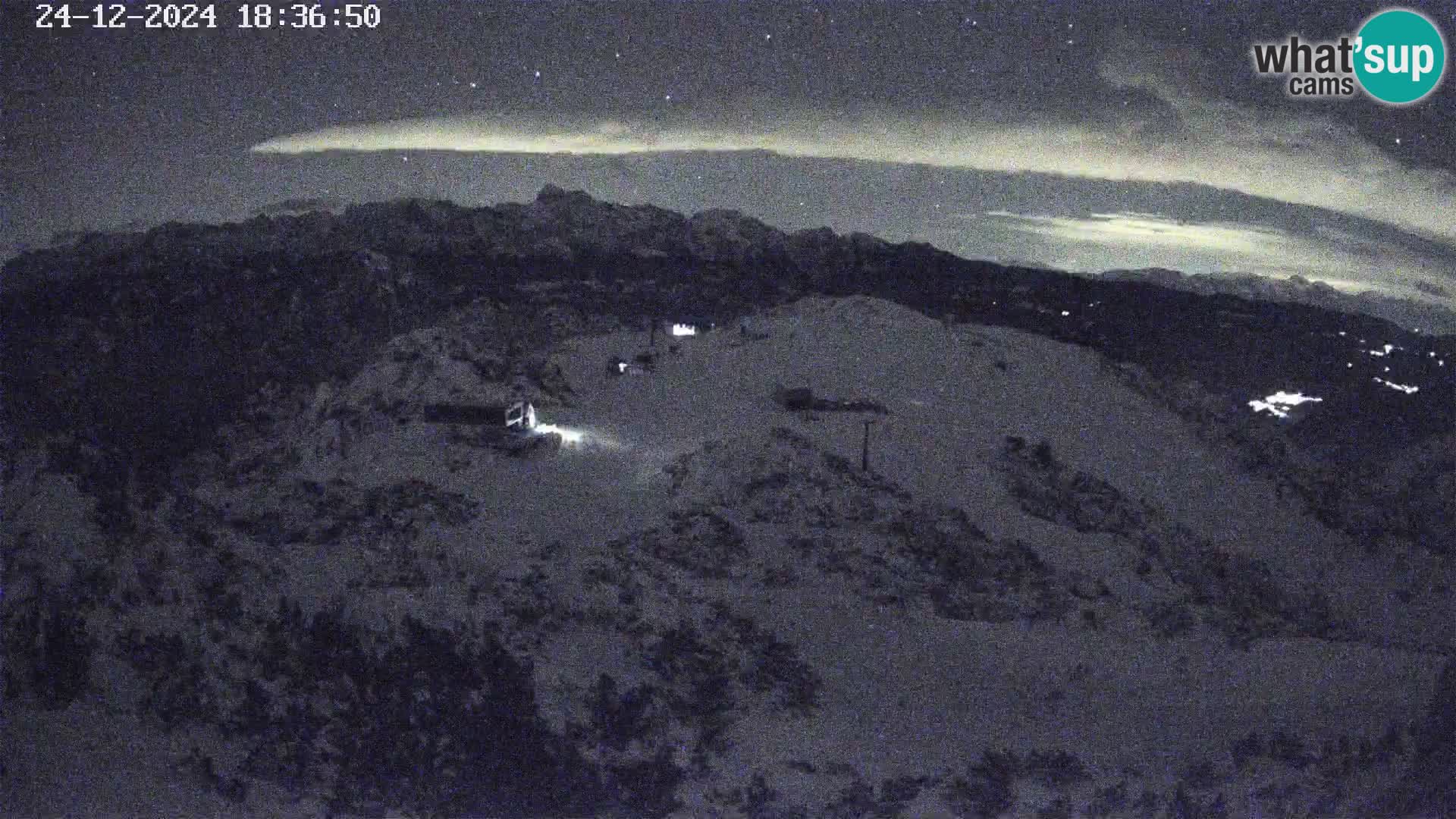 Stazione sciistica Vogel webcam Panorama dalla Orlova glave verso il Triglav