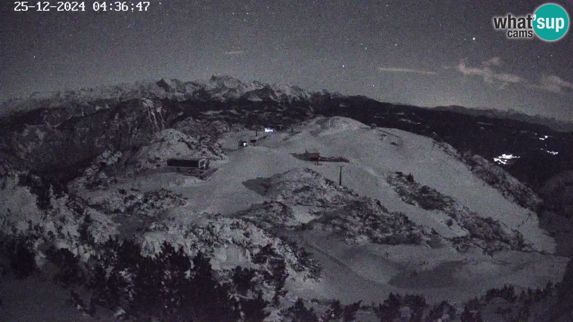 Stazione sciistica Vogel webcam Panorama dalla Orlova glave verso il Triglav