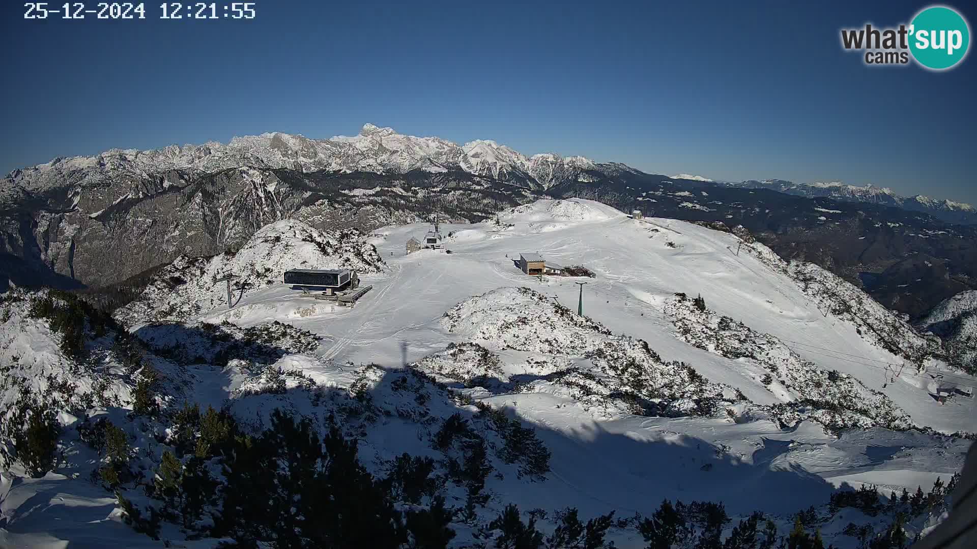 Stazione sciistica Vogel webcam Panorama dalla Orlova glave verso il Triglav