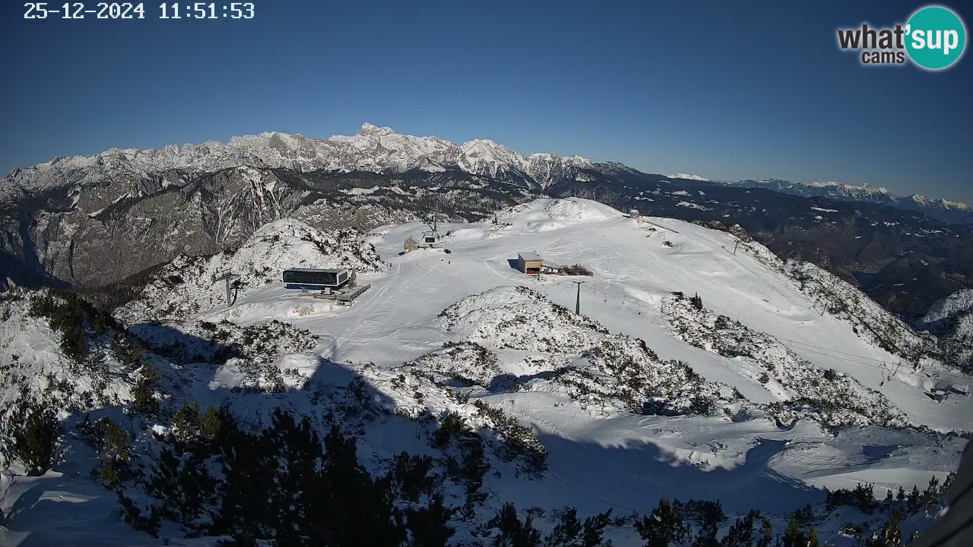 Stazione sciistica Vogel webcam Panorama dalla Orlova glave verso il Triglav