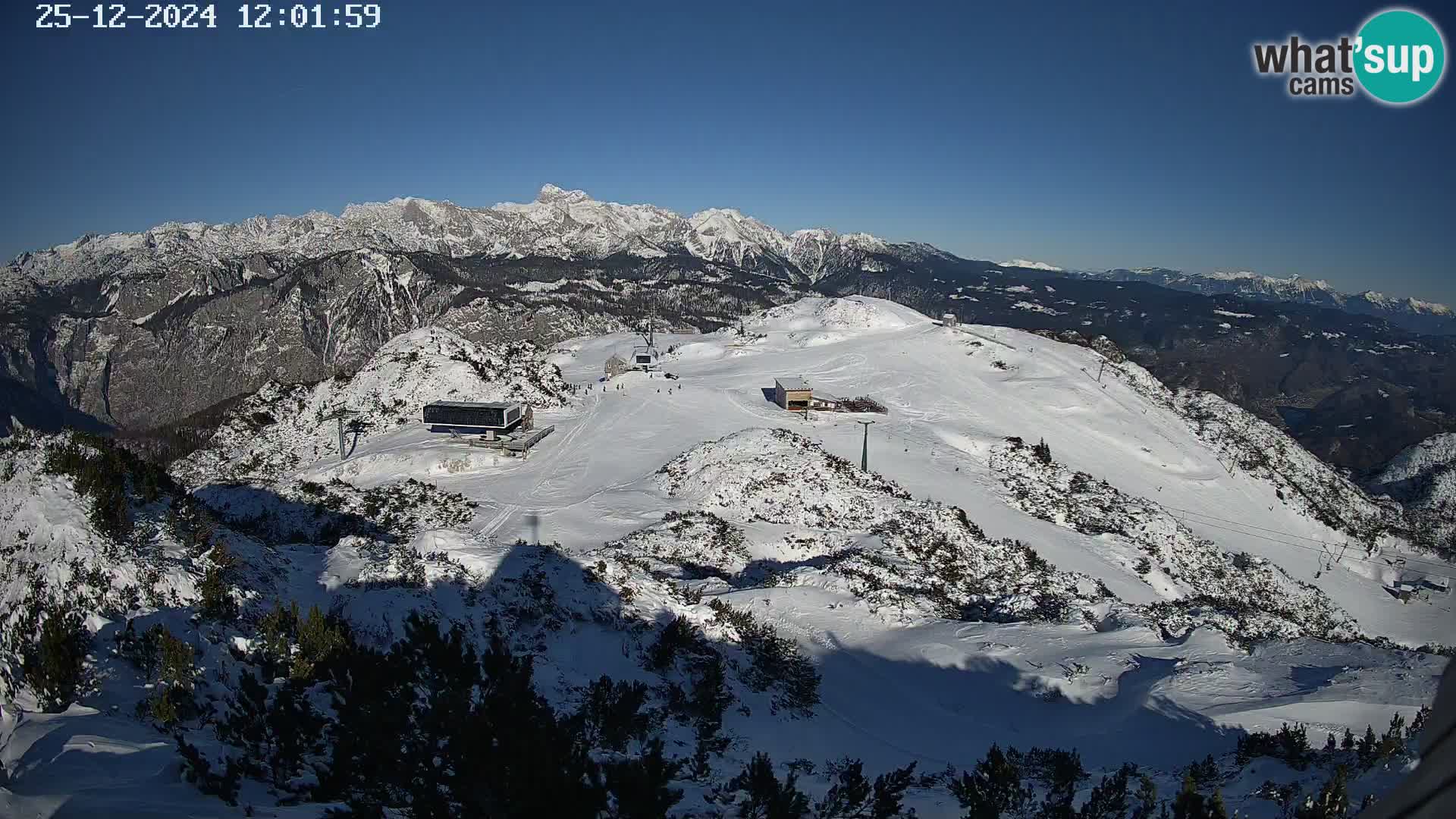 Stazione sciistica Vogel webcam Panorama dalla Orlova glave verso il Triglav