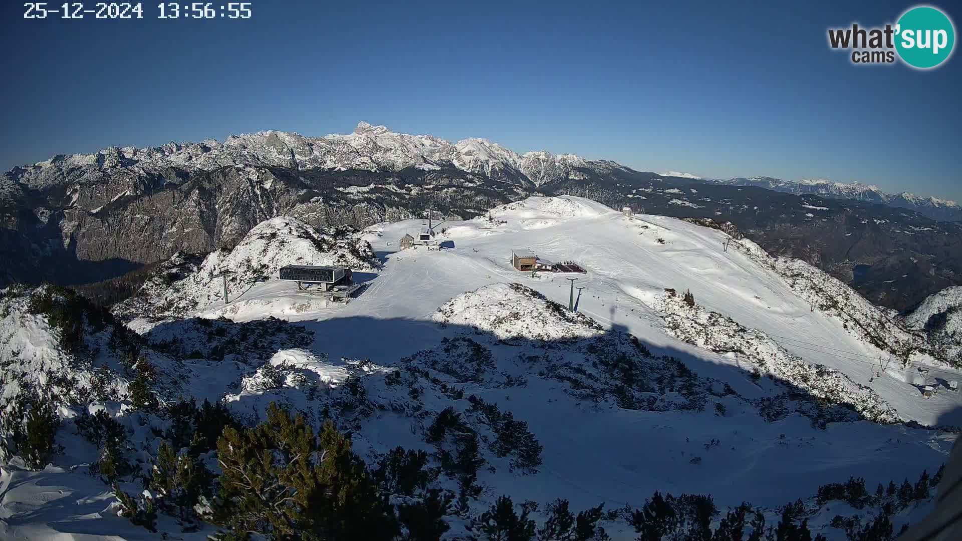 Stazione sciistica Vogel webcam Panorama dalla Orlova glave verso il Triglav