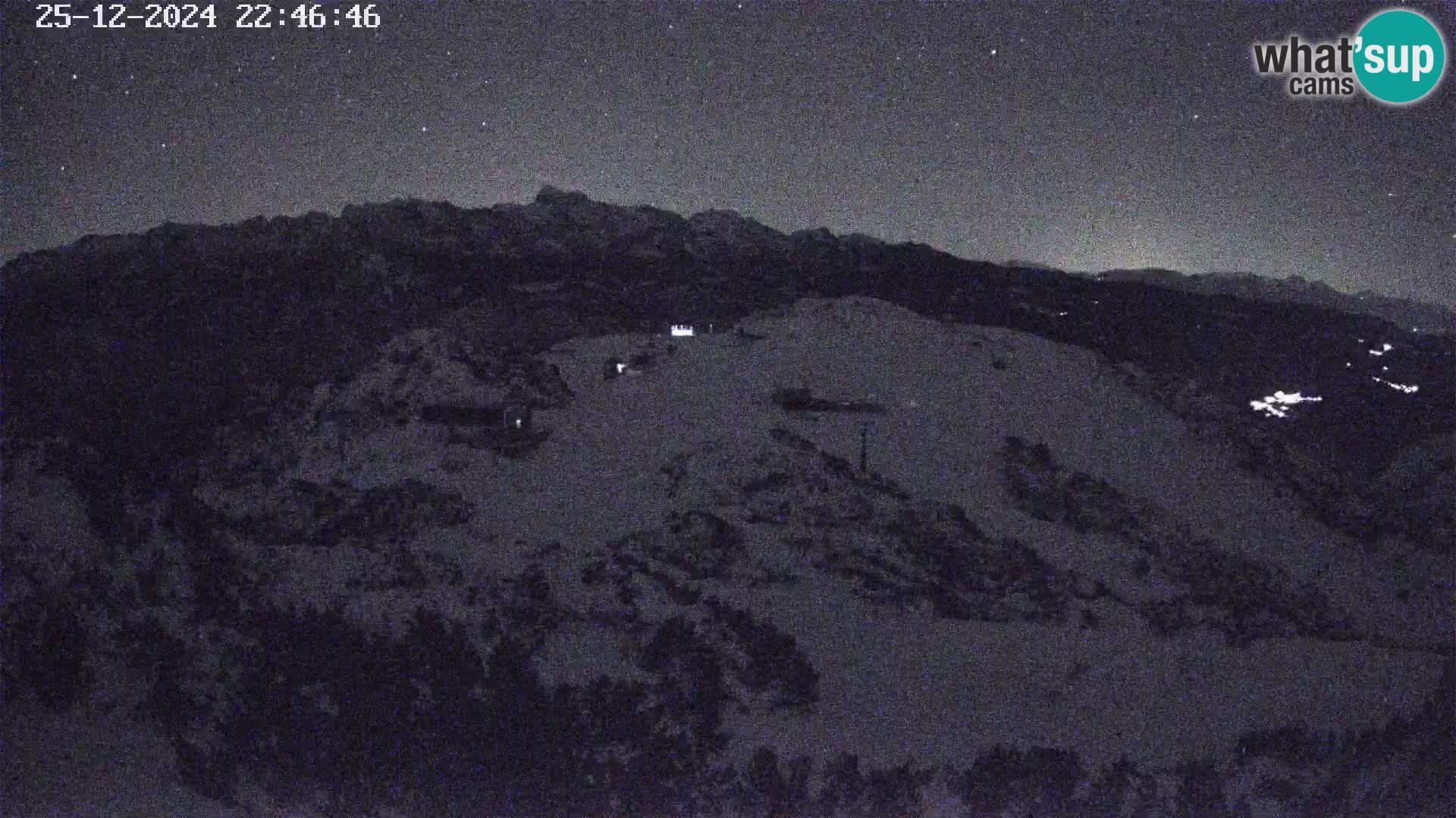 Vogel Ski Resort webcam View from Orlova Glava to Triglav