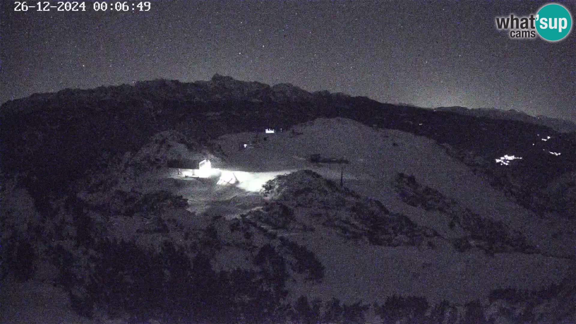 Vogel Ski Resort webcam View from Orlova Glava to Triglav