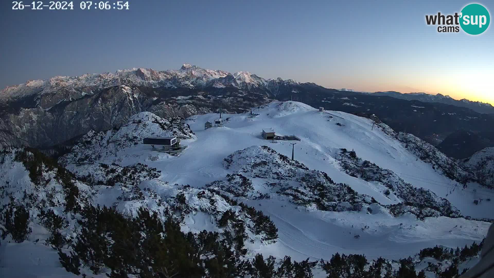 Skijalište Vogel web kamera panorama sa Orlove glave proti Triglavu