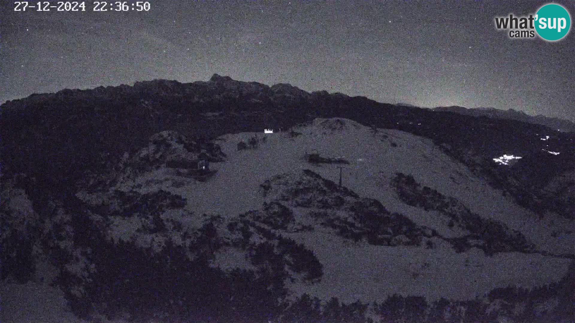 Vogel Ski Resort webcam View from Orlova Glava to Triglav