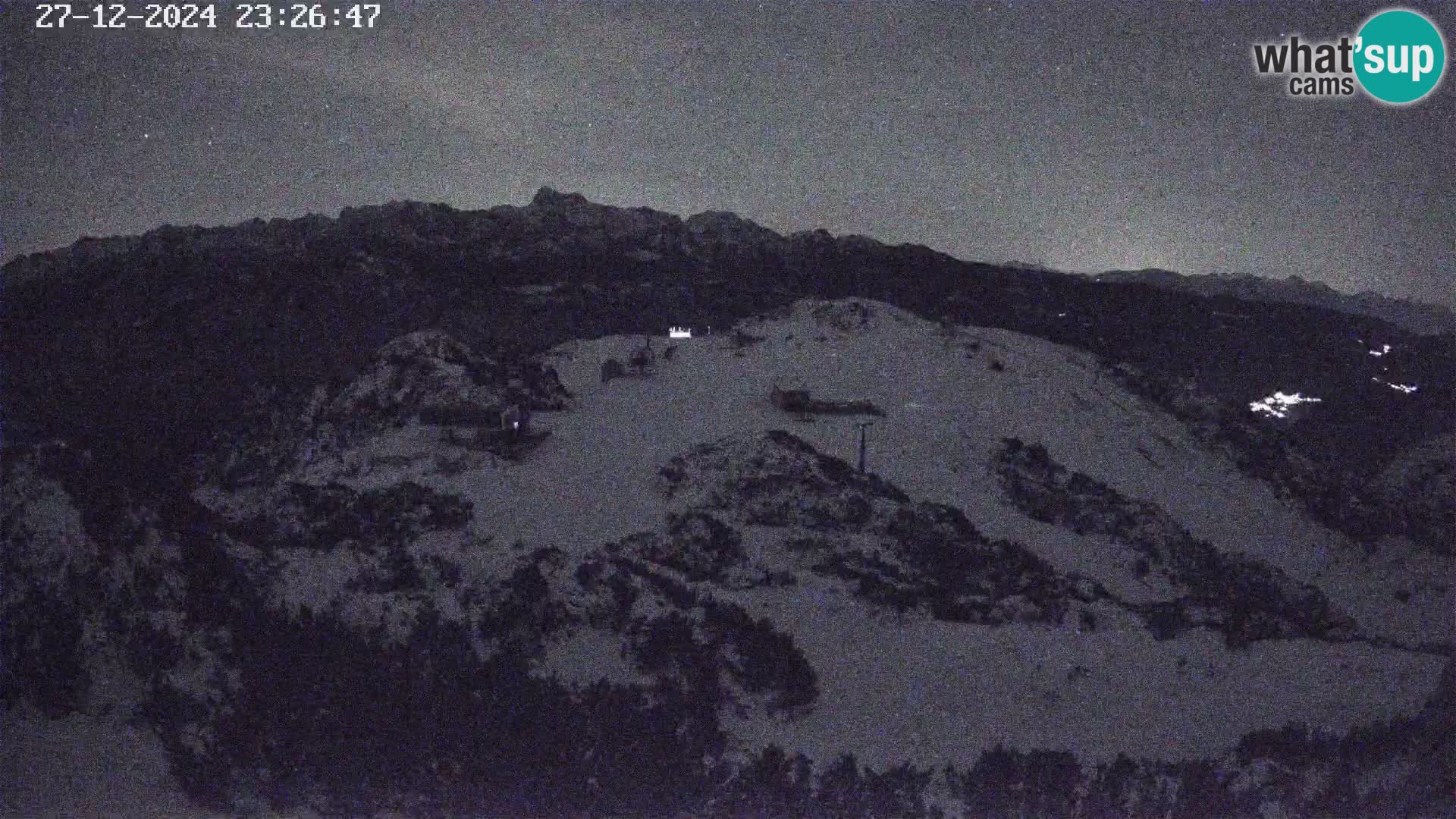 Vogel Ski Resort webcam View from Orlova Glava to Triglav