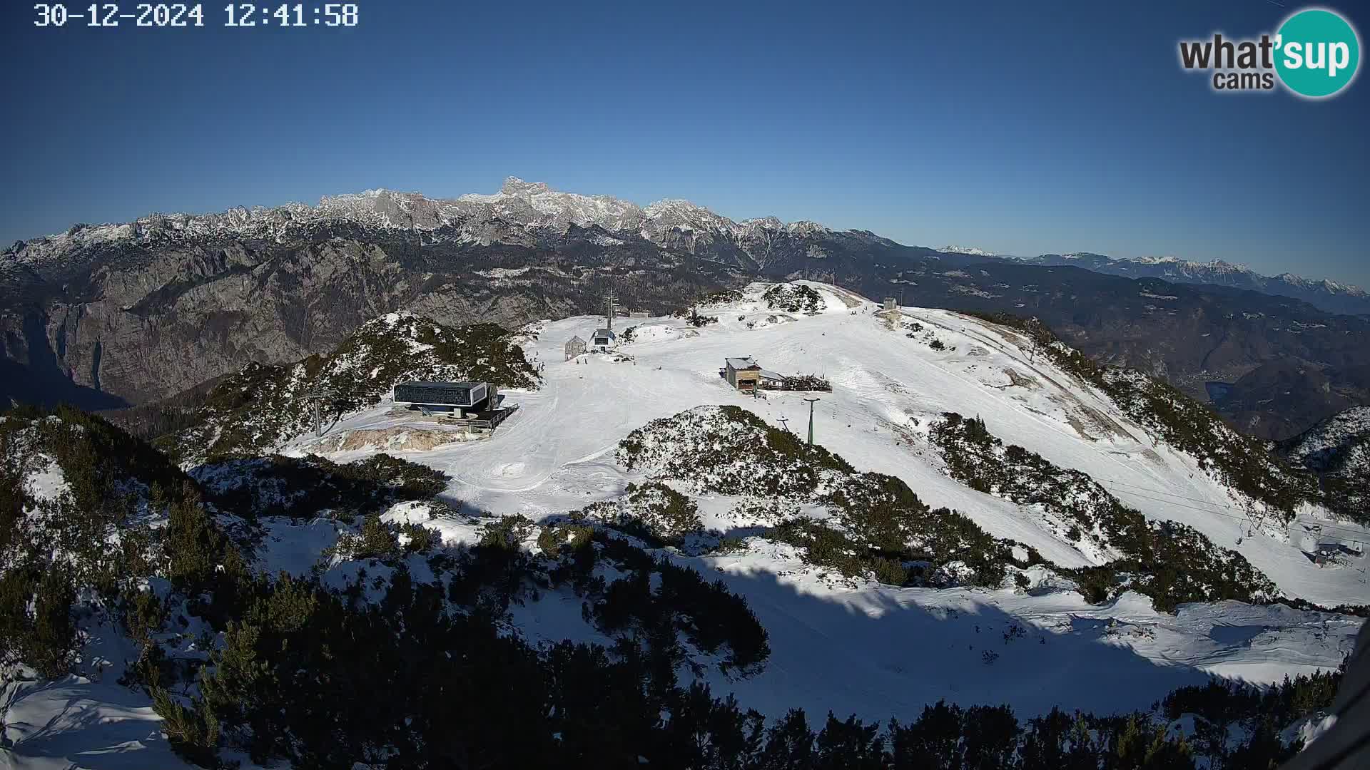 Stazione sciistica Vogel webcam Panorama dalla Orlova glave verso il Triglav