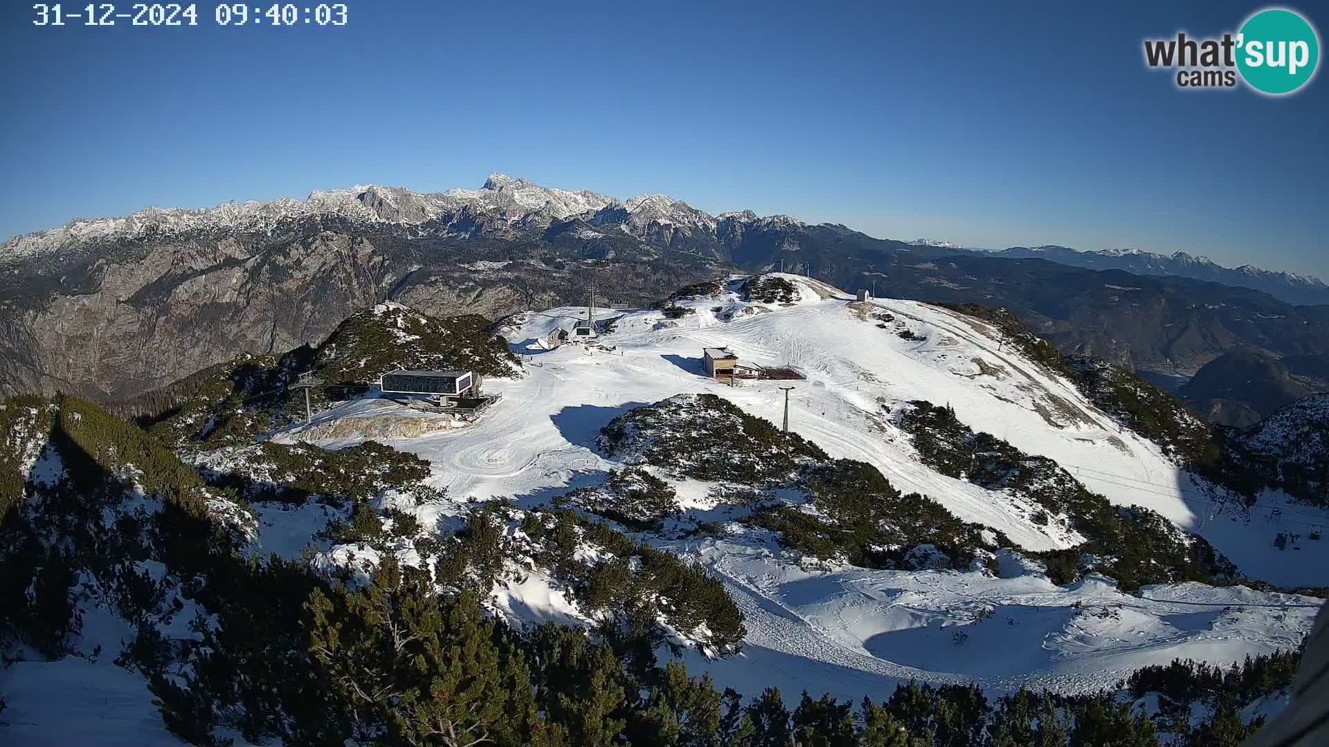 Skijalište Vogel web kamera panorama sa Orlove glave proti Triglavu