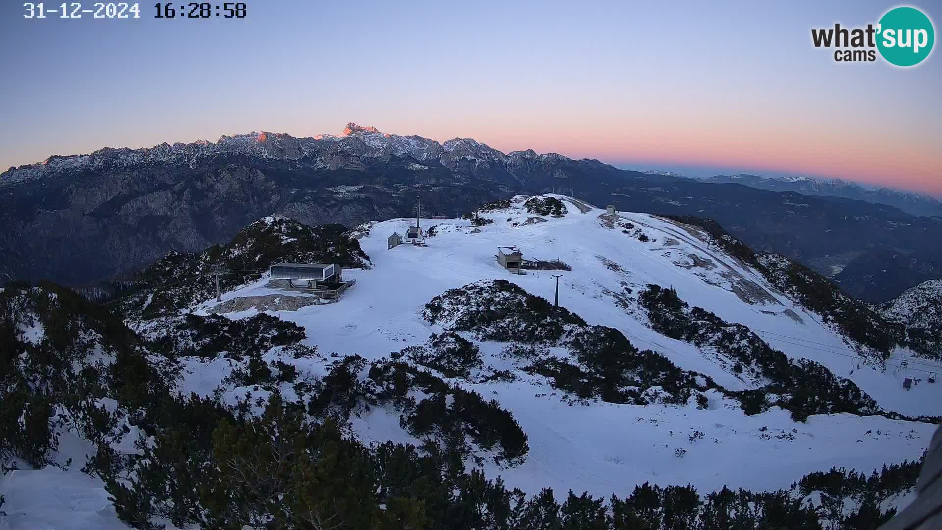 Skijalište Vogel web kamera panorama sa Orlove glave proti Triglavu