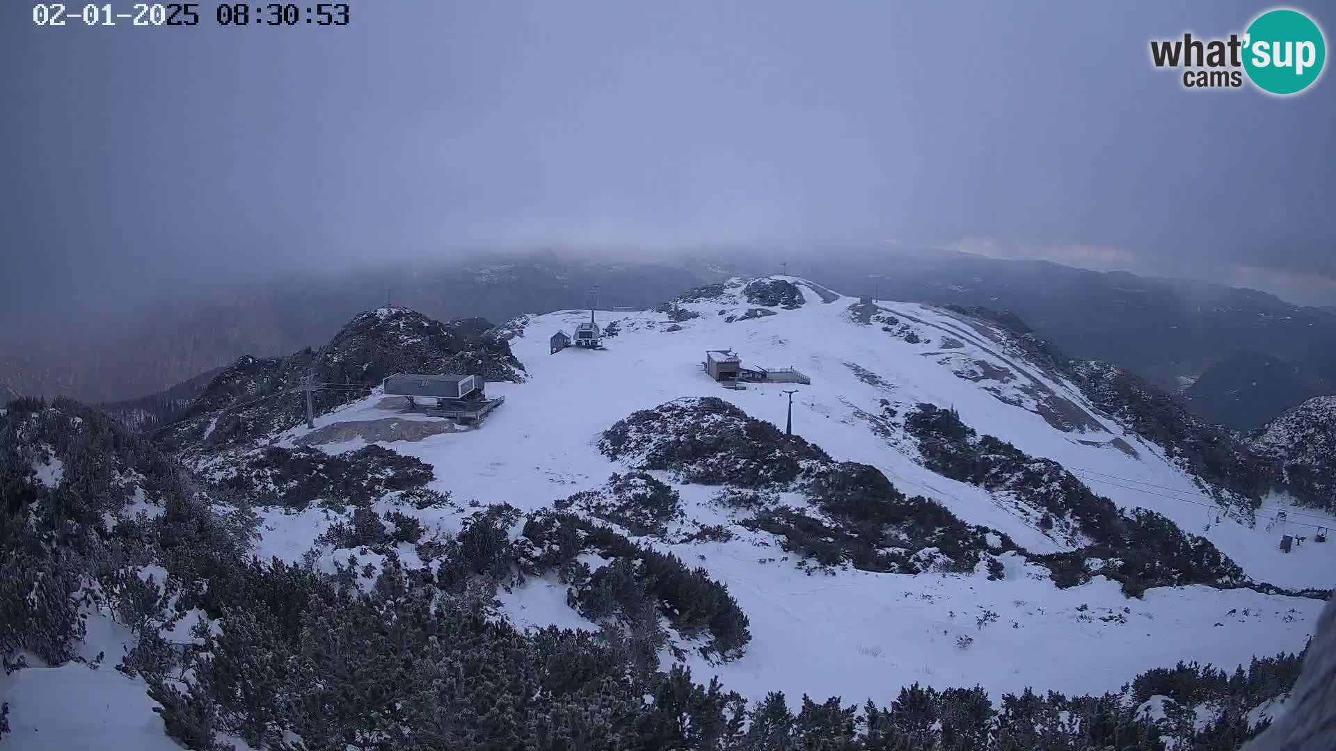 Stazione sciistica Vogel webcam Panorama dalla Orlova glave verso il Triglav