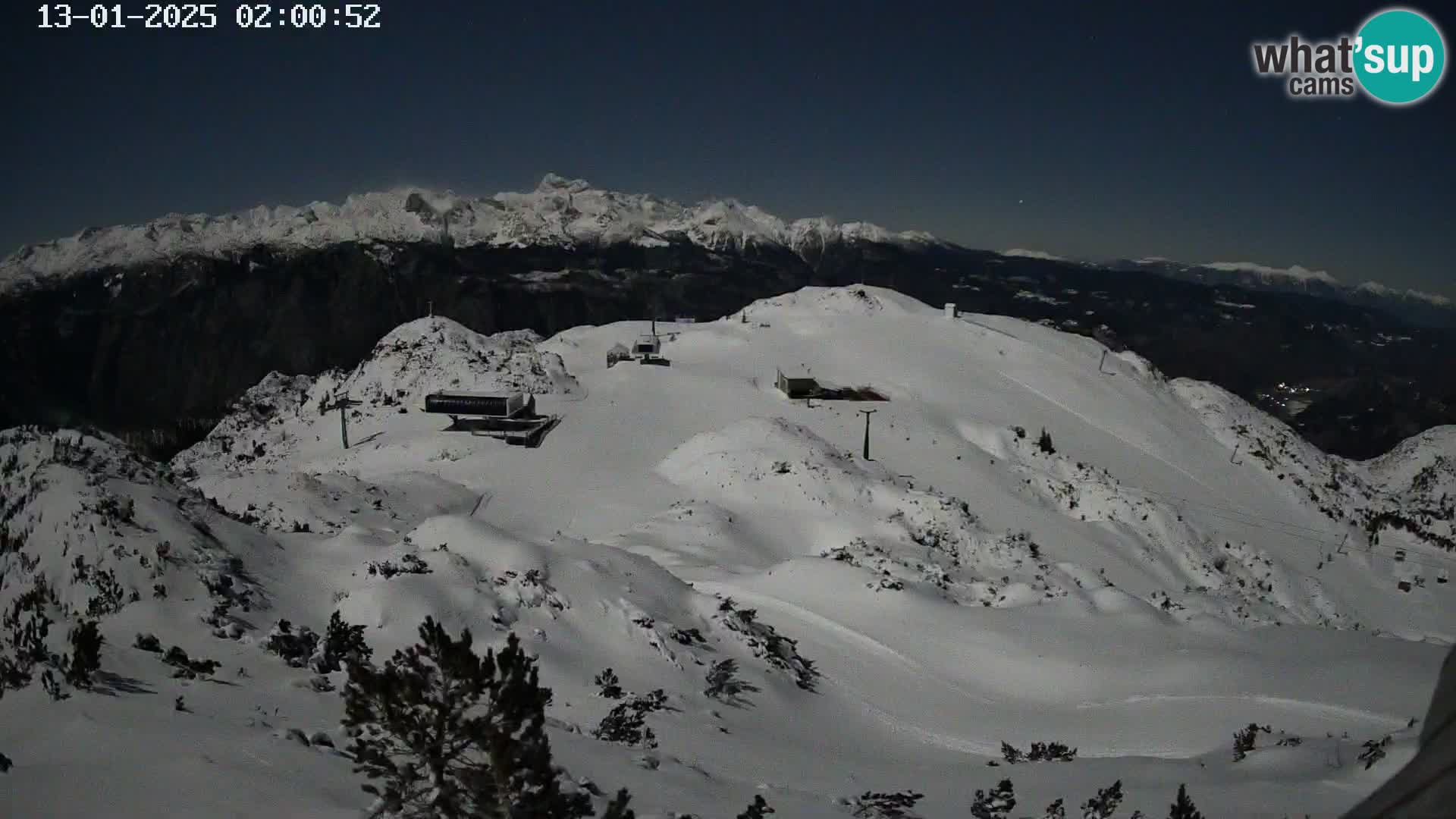 Skijalište Vogel web kamera panorama sa Orlove glave proti Triglavu