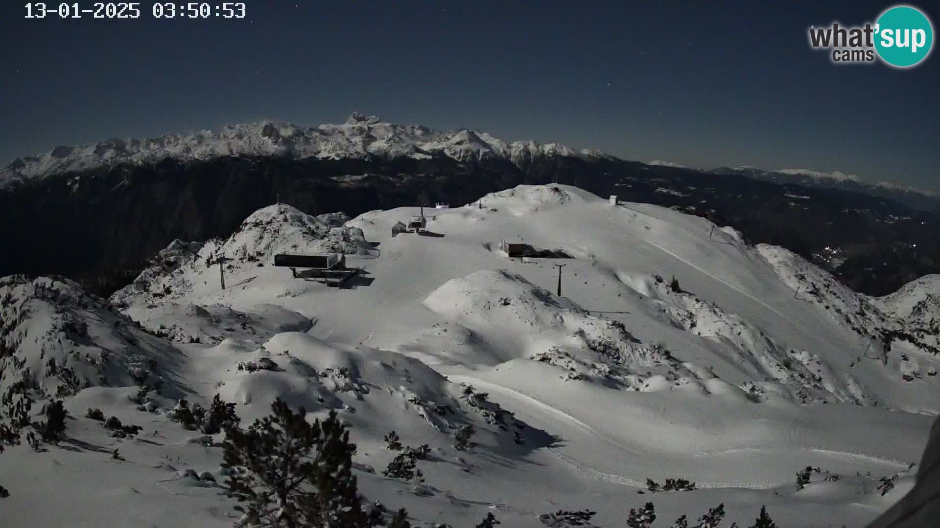 Skijalište Vogel web kamera panorama sa Orlove glave proti Triglavu