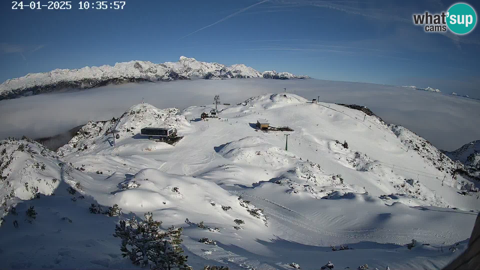 Smučišče Vogel Spletna kamera Pogled z Orlove Glave proti Triglavu