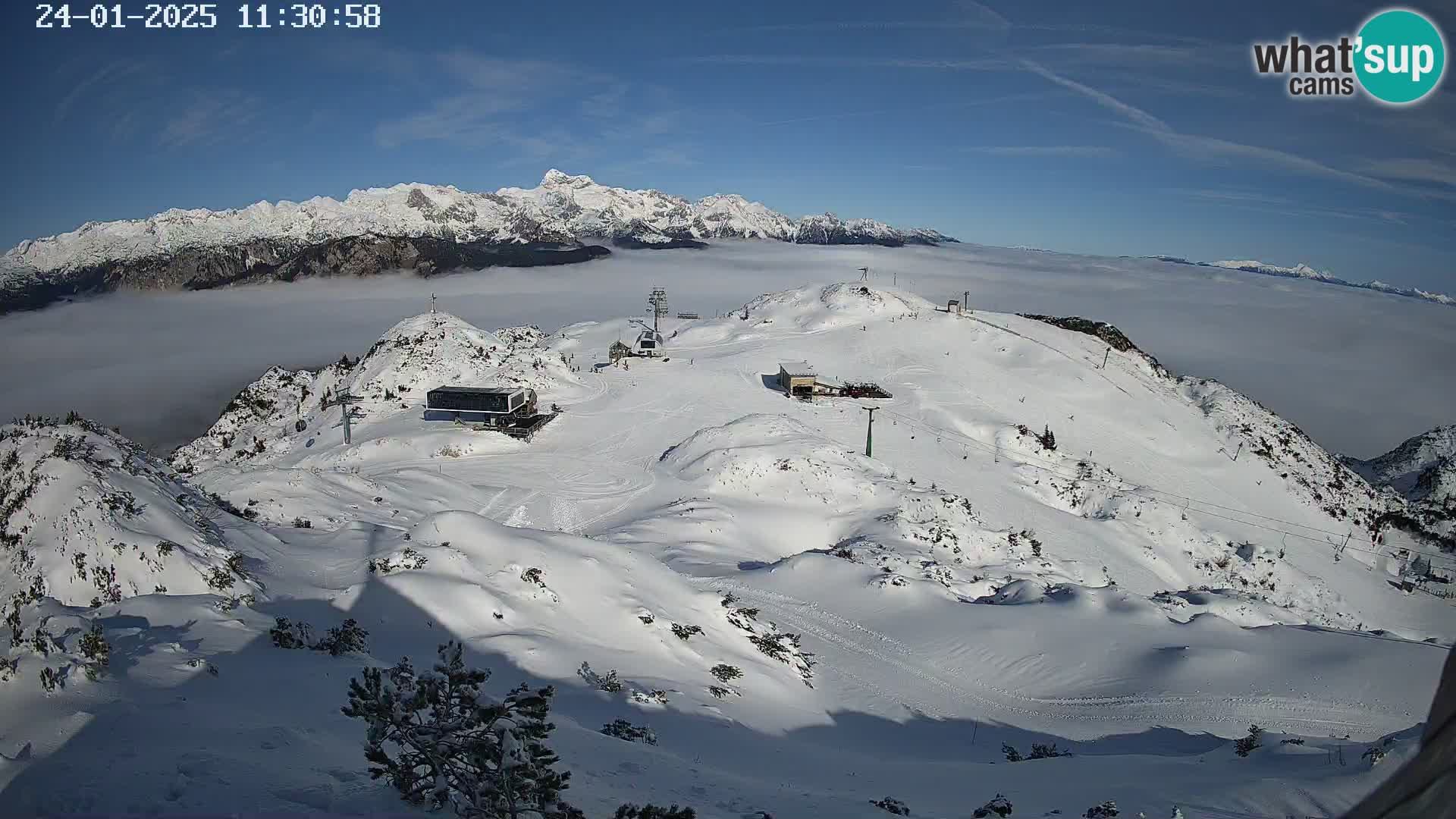 Skijalište Vogel web kamera panorama sa Orlove glave proti Triglavu