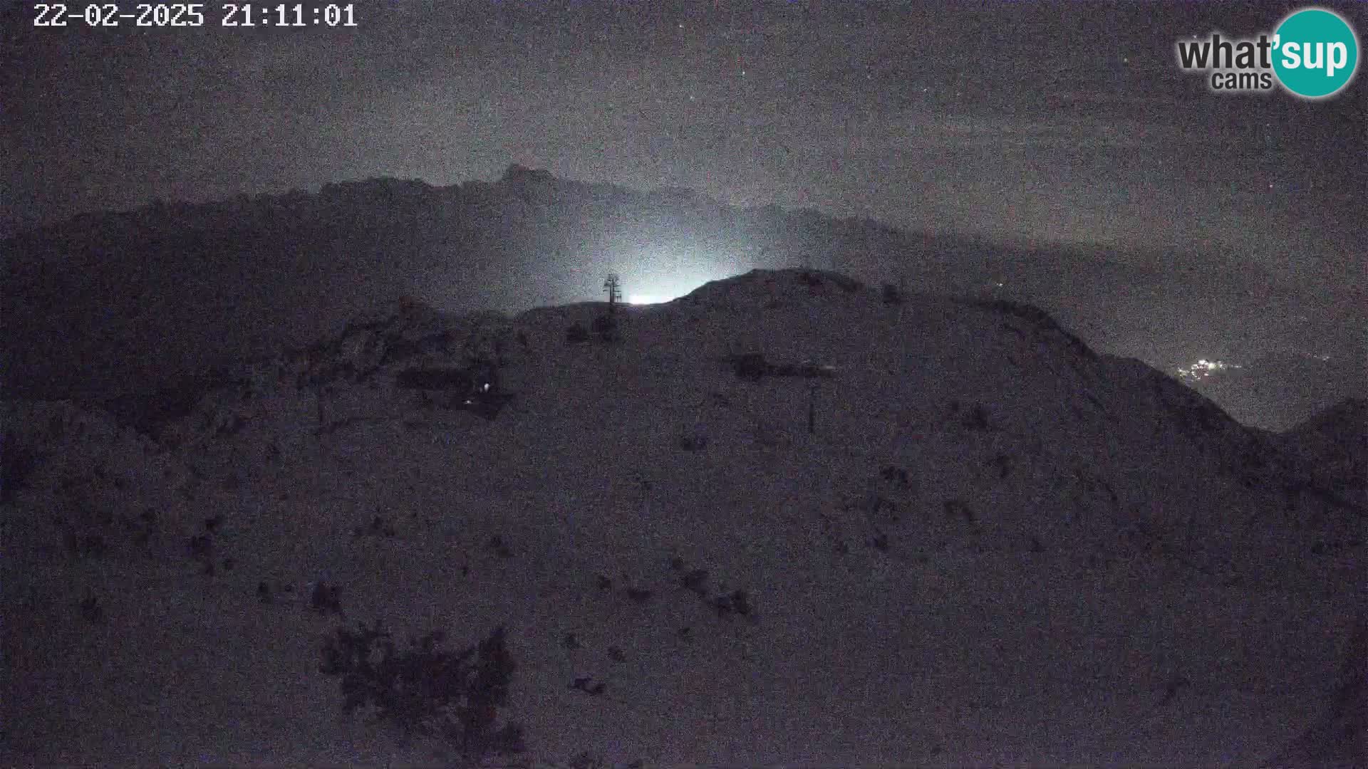 Vogel Ski Resort webcam View from Orlova Glava to Triglav