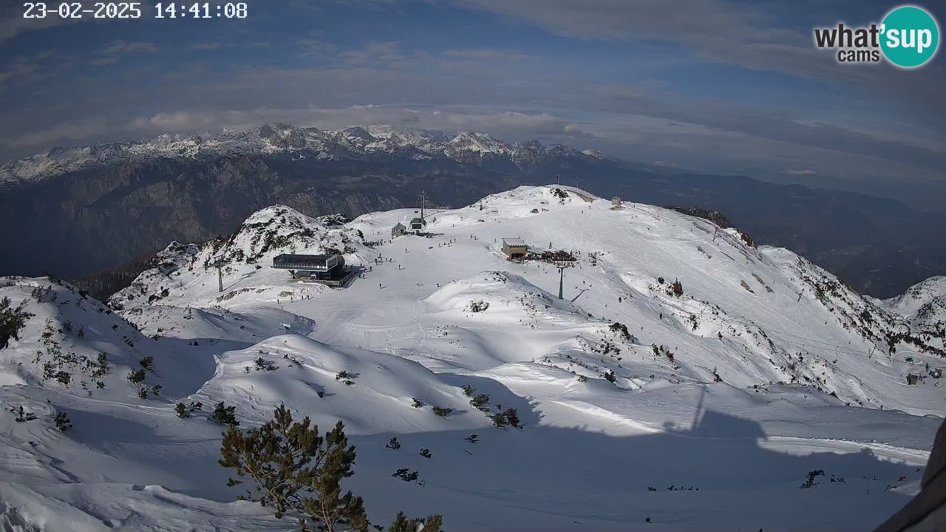 Stazione sciistica Vogel webcam Panorama dalla Orlova glave verso il Triglav