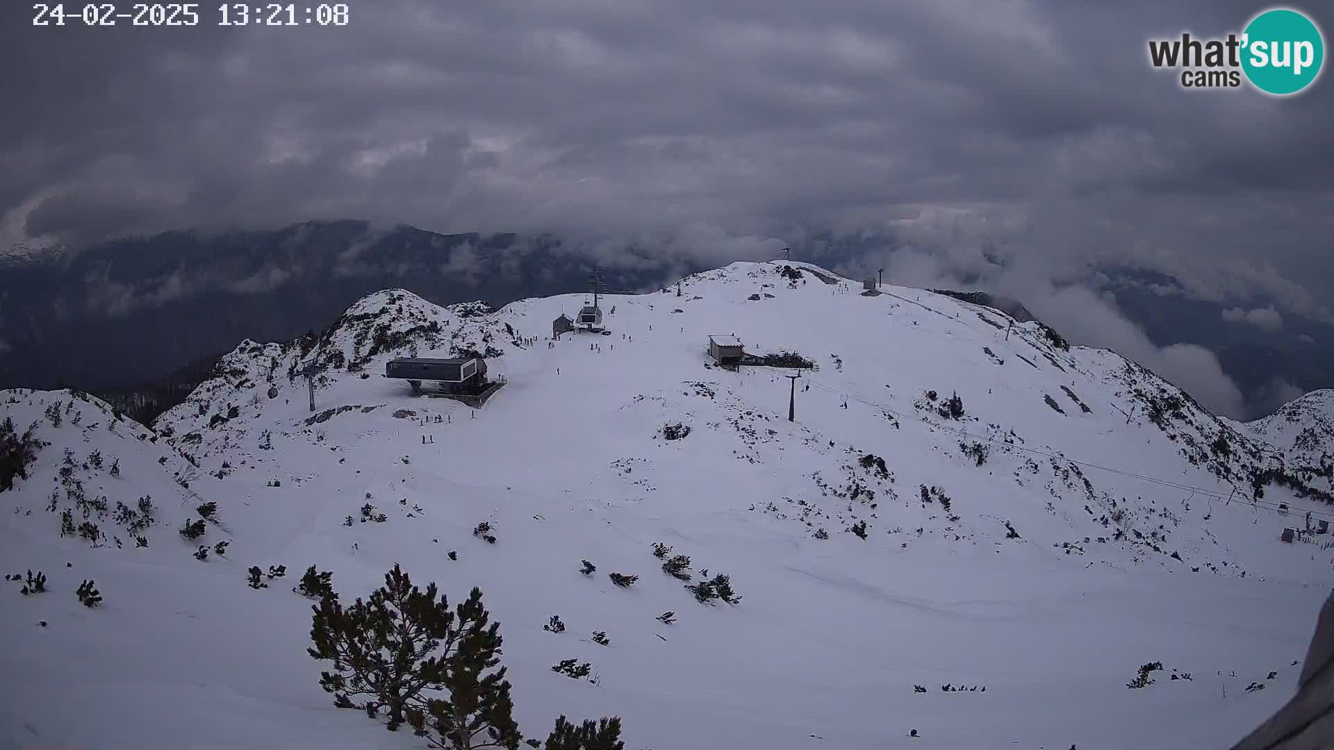 Skijalište Vogel web kamera panorama sa Orlove glave proti Triglavu