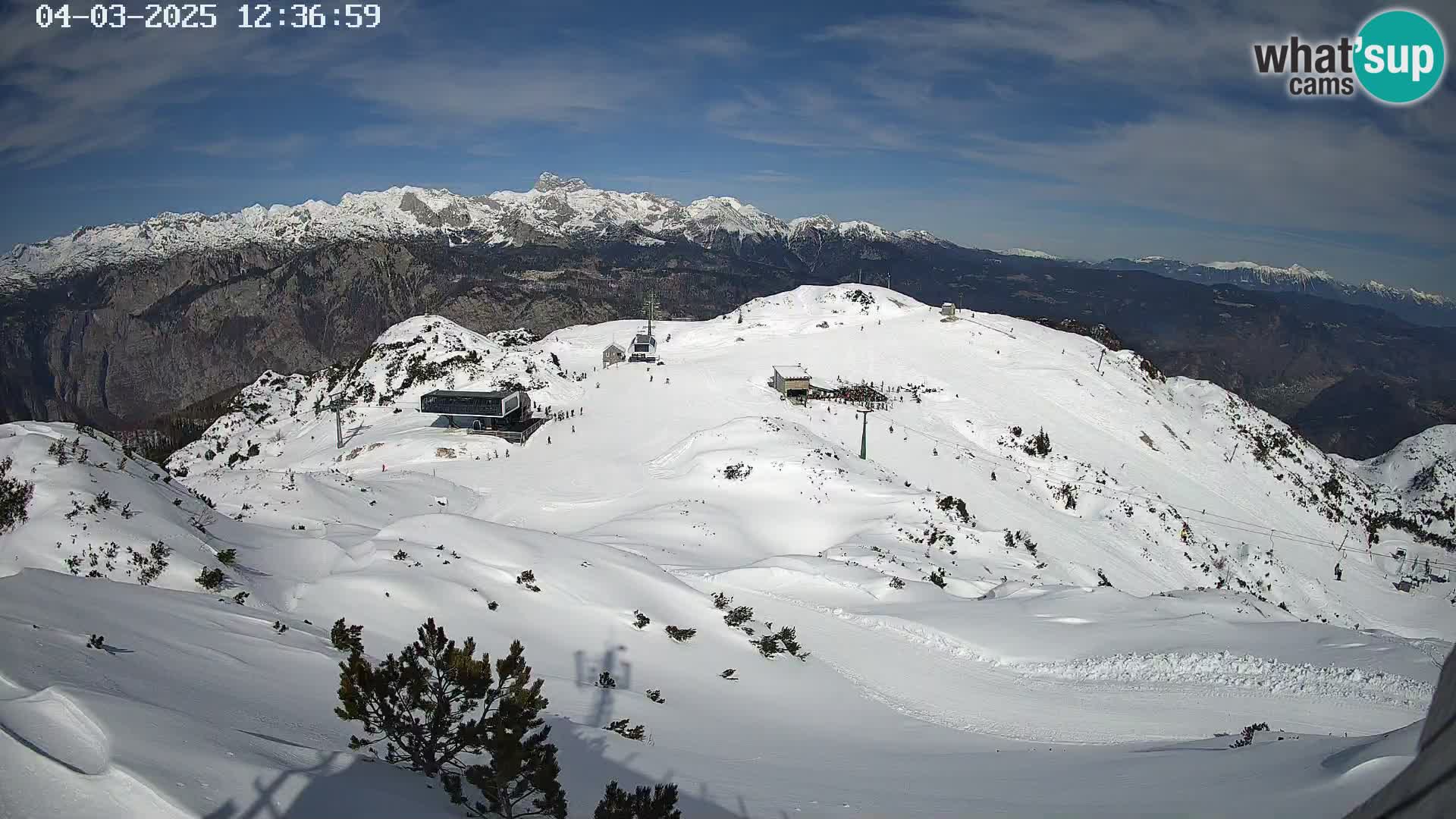 Skijalište Vogel web kamera panorama sa Orlove glave proti Triglavu