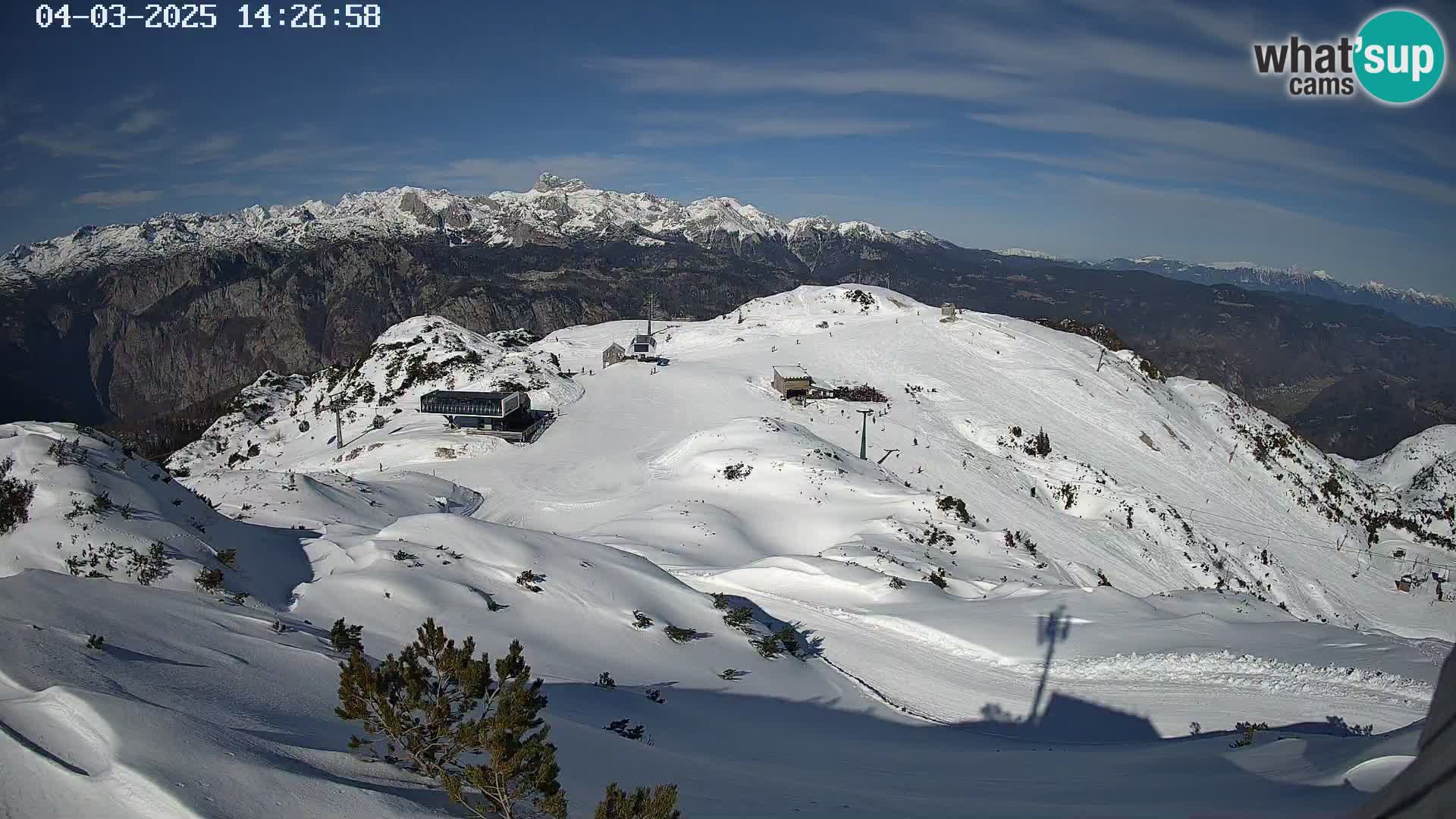 Skijalište Vogel web kamera panorama sa Orlove glave proti Triglavu