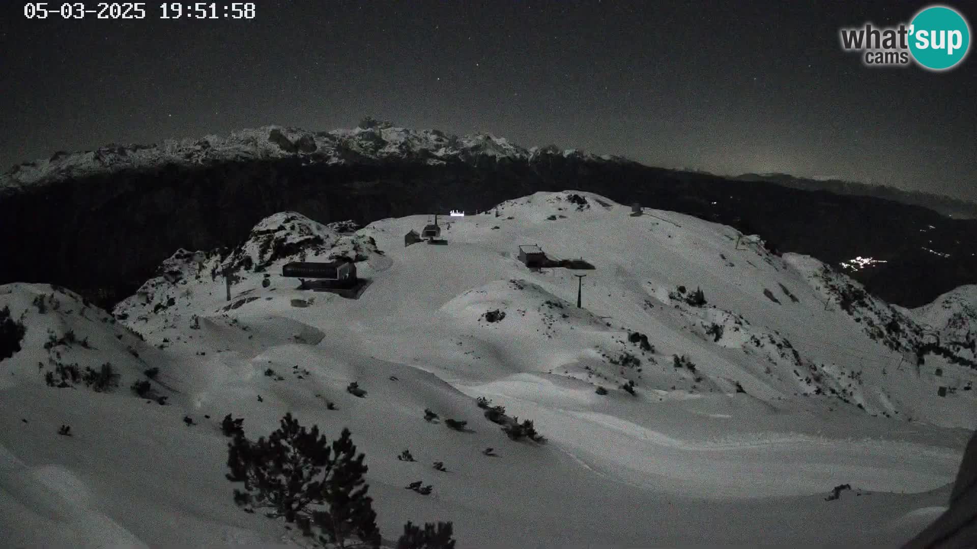 Stazione sciistica Vogel webcam Panorama dalla Orlova glave verso il Triglav