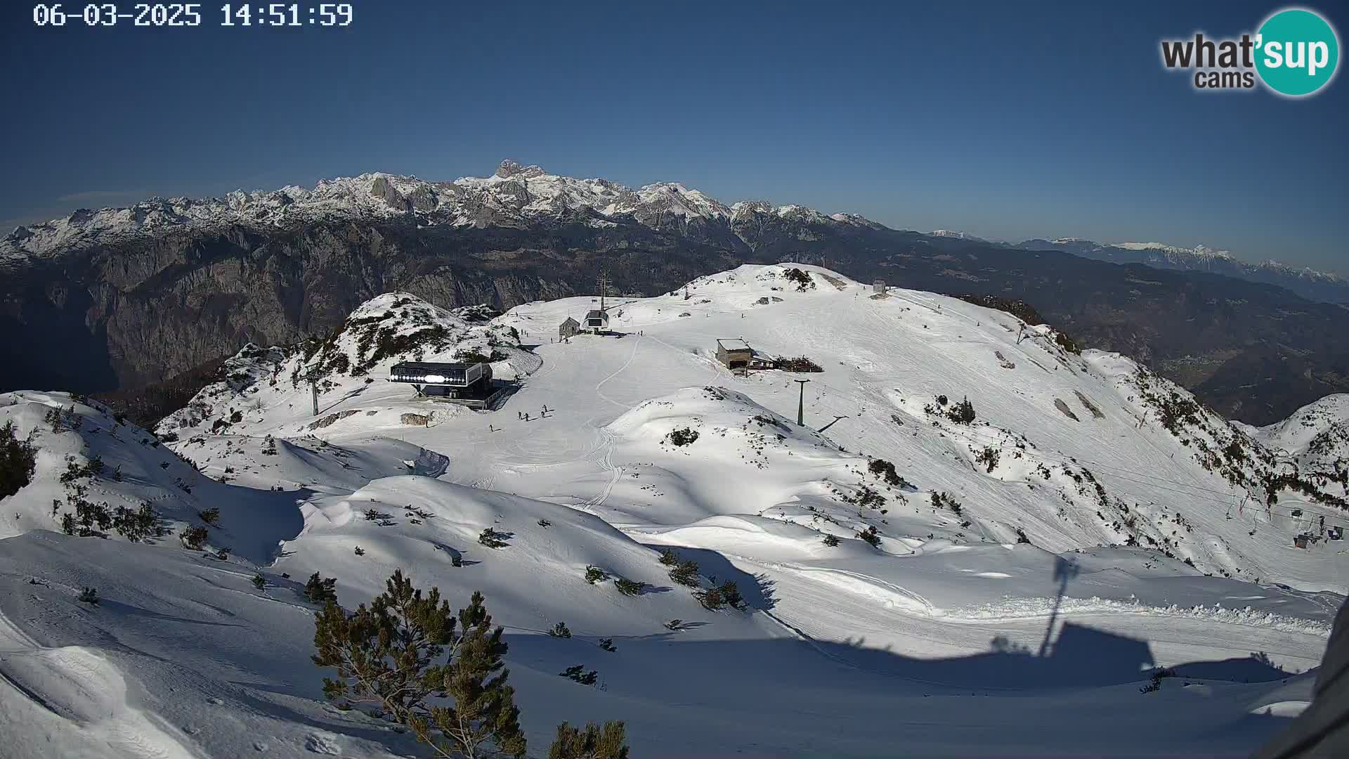 Skijalište Vogel web kamera panorama sa Orlove glave proti Triglavu