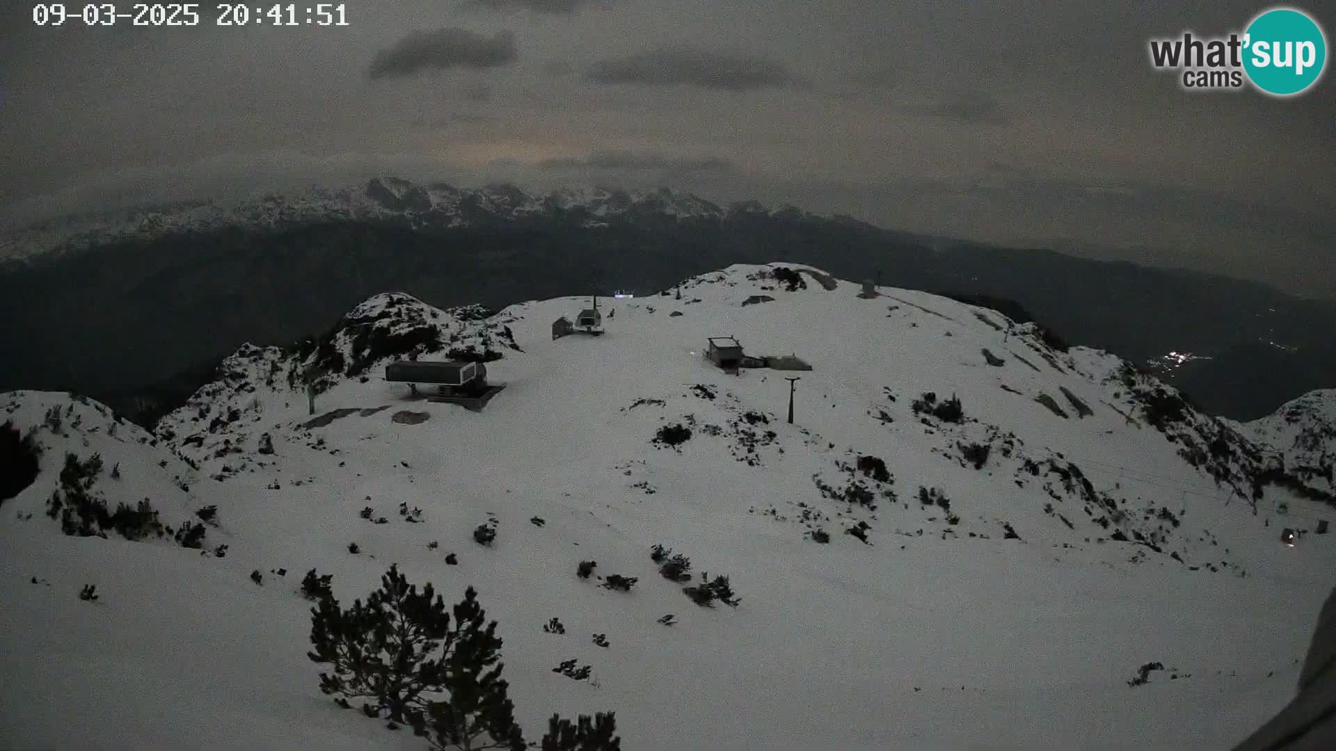 Stazione sciistica Vogel webcam Panorama dalla Orlova glave verso il Triglav