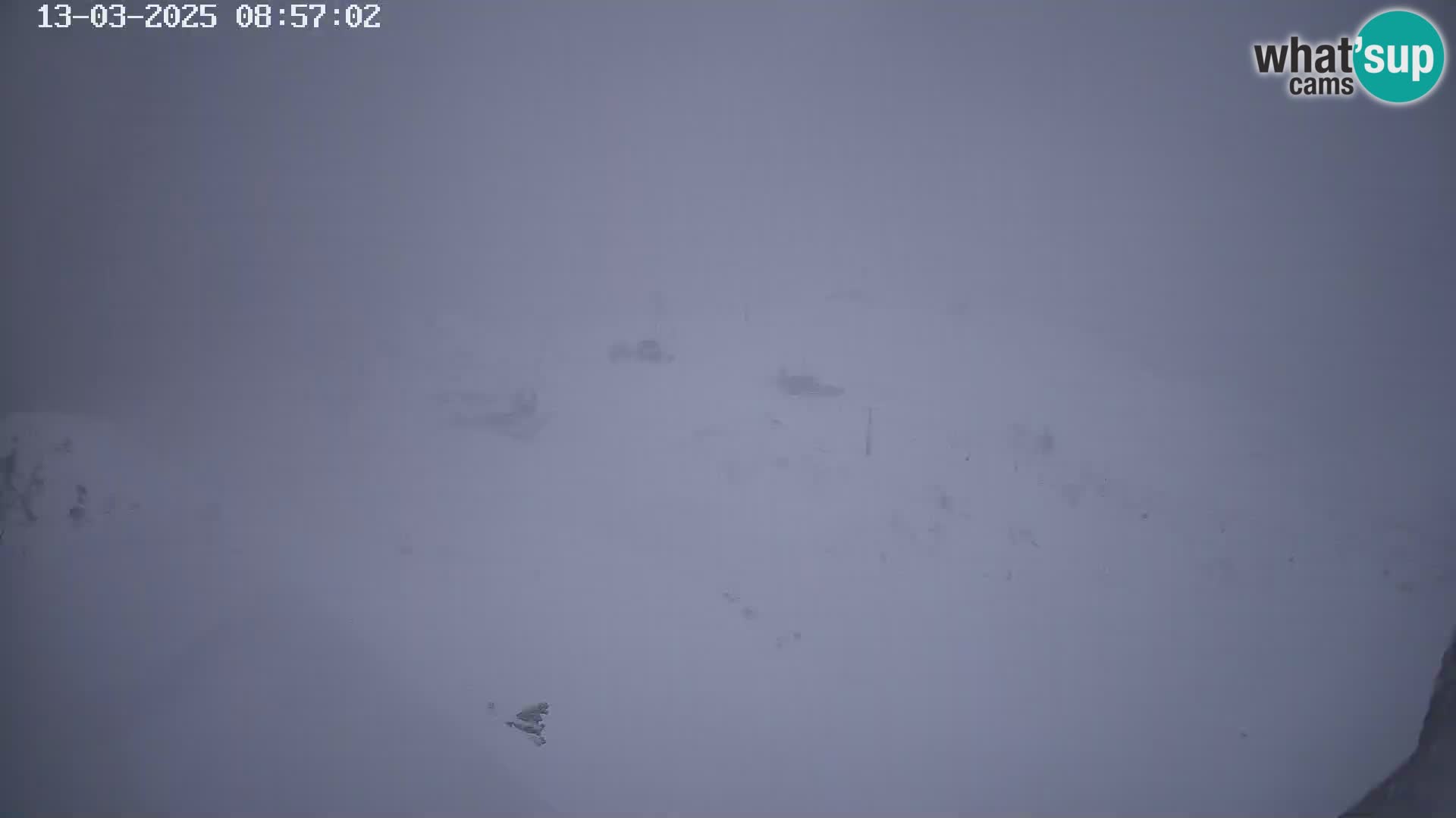 Vogel Ski Resort webcam View from Orlova Glava to Triglav