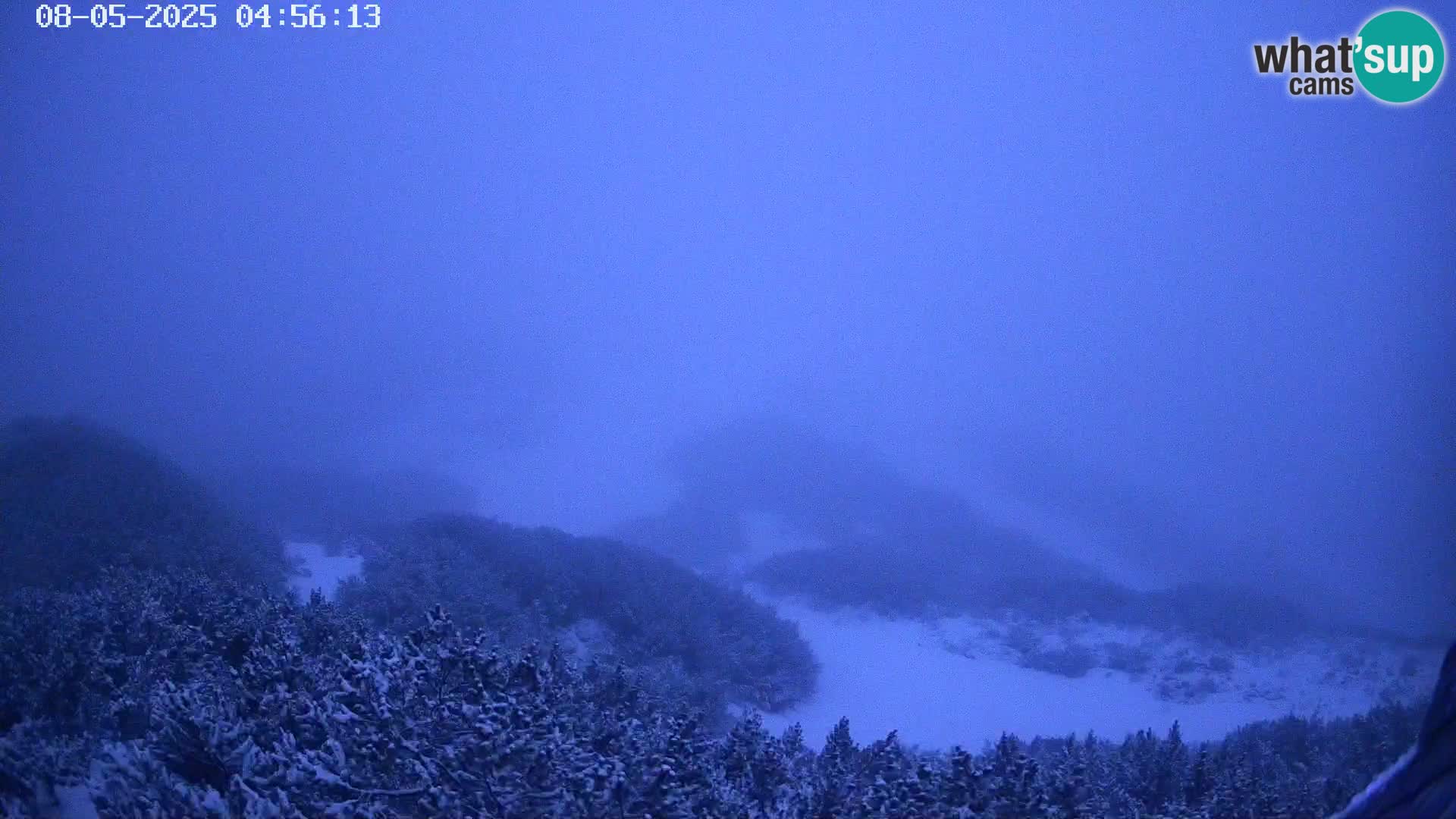 Vogel Ski Resort webcam View from Orlova Glava to Triglav