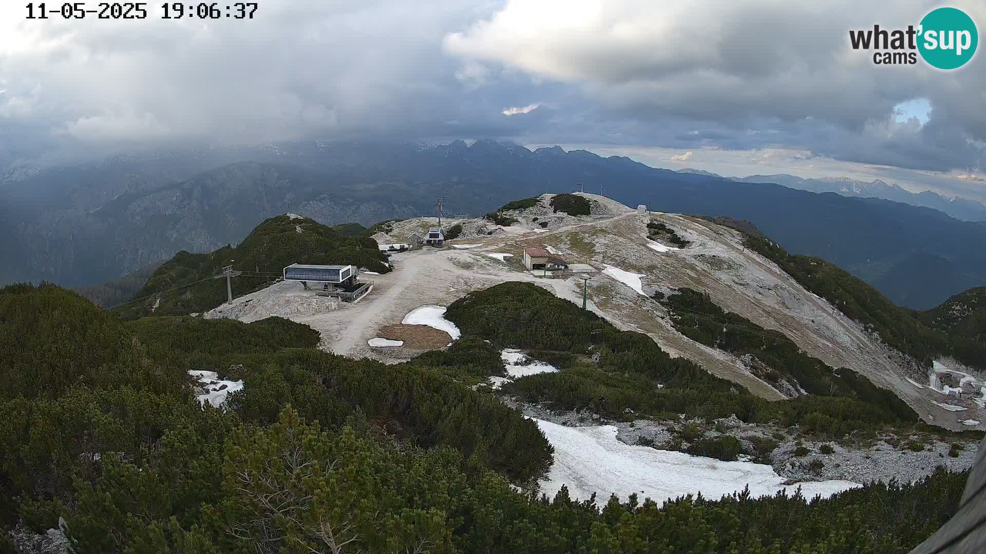 Stazione sciistica Vogel webcam Panorama dalla Orlova glave verso il Triglav