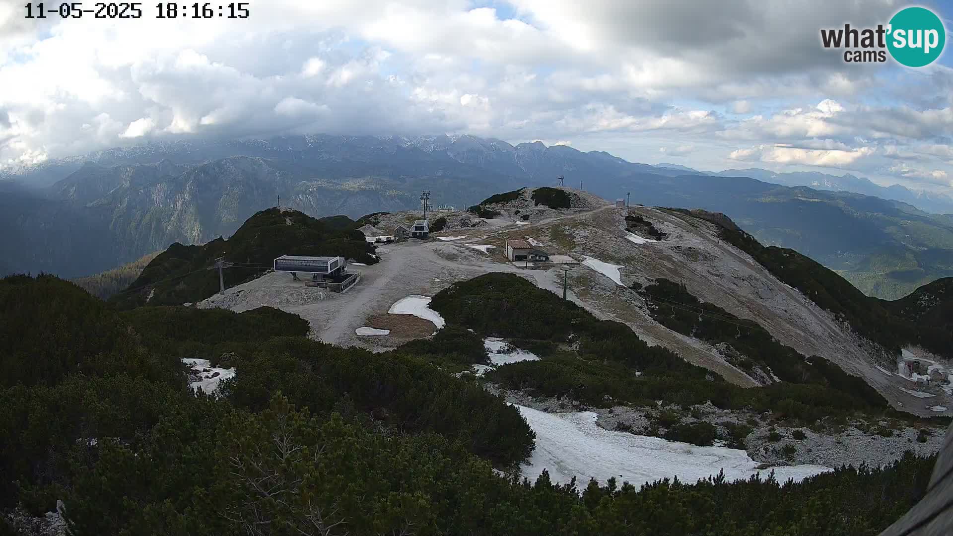 Stazione sciistica Vogel webcam Panorama dalla Orlova glave verso il Triglav