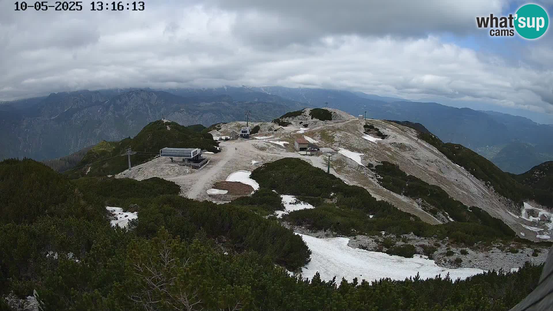 Stazione sciistica Vogel webcam Panorama dalla Orlova glave verso il Triglav