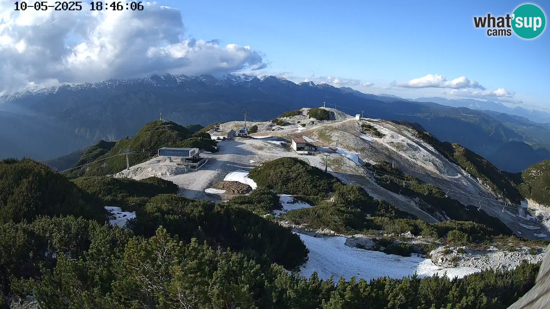 Stazione sciistica Vogel webcam Panorama dalla Orlova glave verso il Triglav