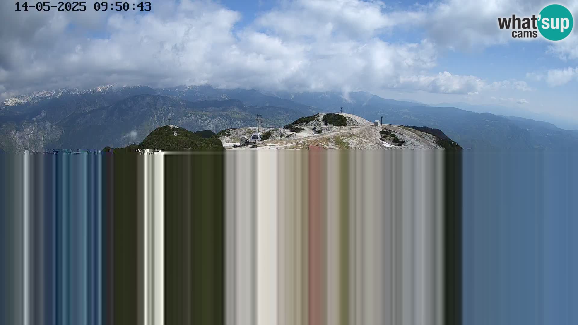 Vogel Ski Resort webcam View from Orlova Glava to Triglav