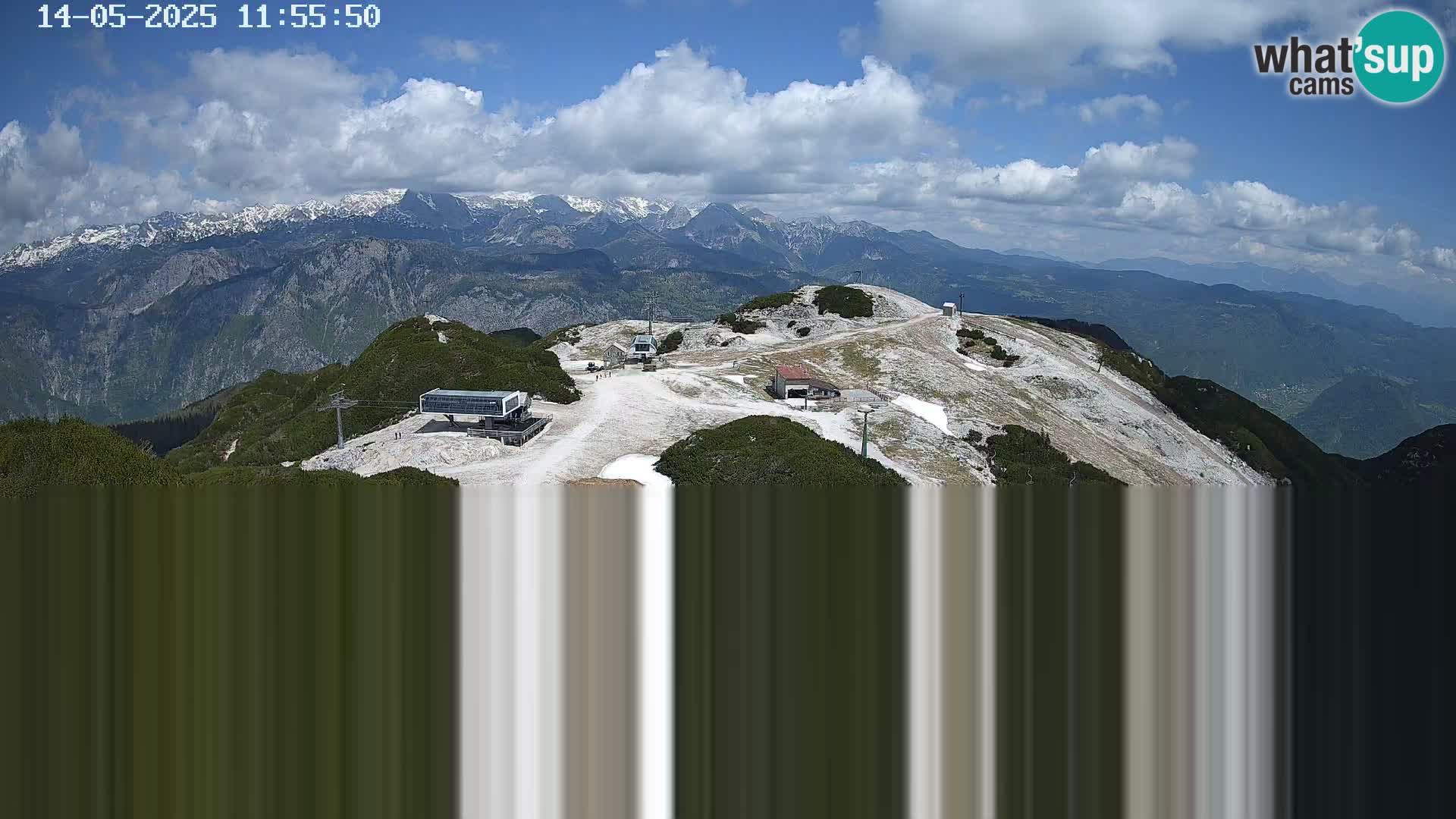 Vogel Ski Resort webcam View from Orlova Glava to Triglav