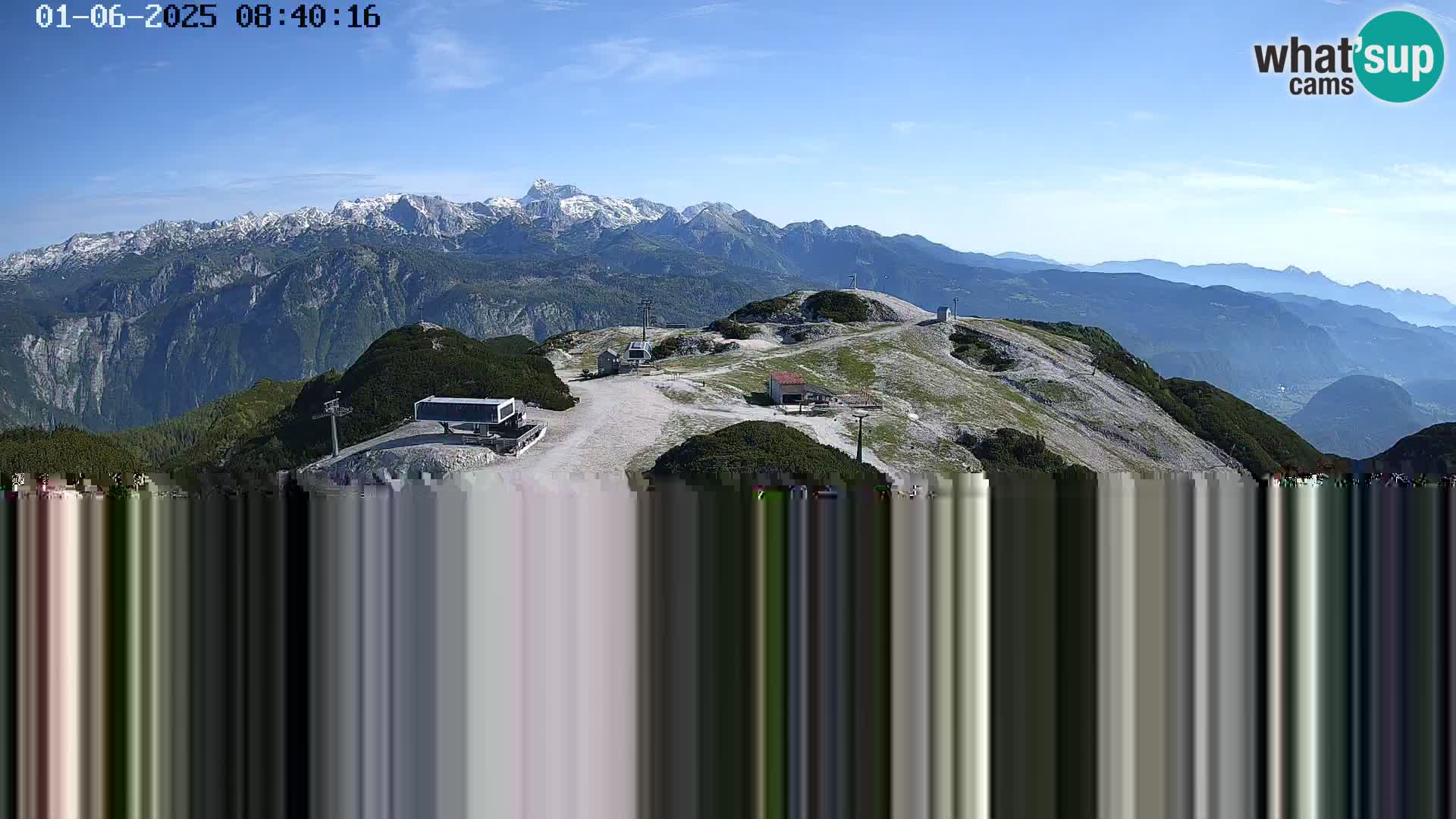 Vogel Ski Resort webcam View from Orlova Glava to Triglav