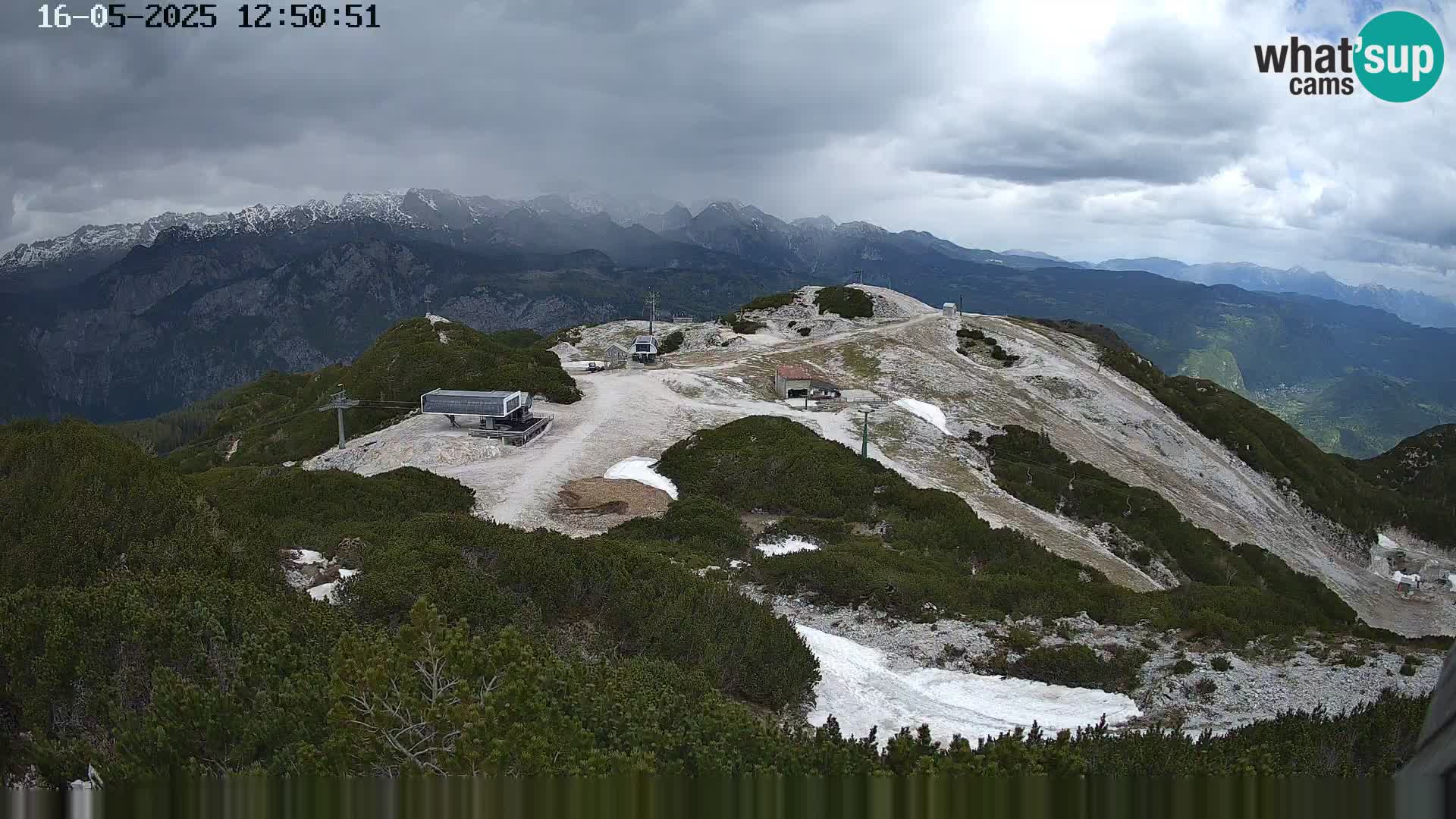 Stazione sciistica Vogel webcam Panorama dalla Orlova glave verso il Triglav
