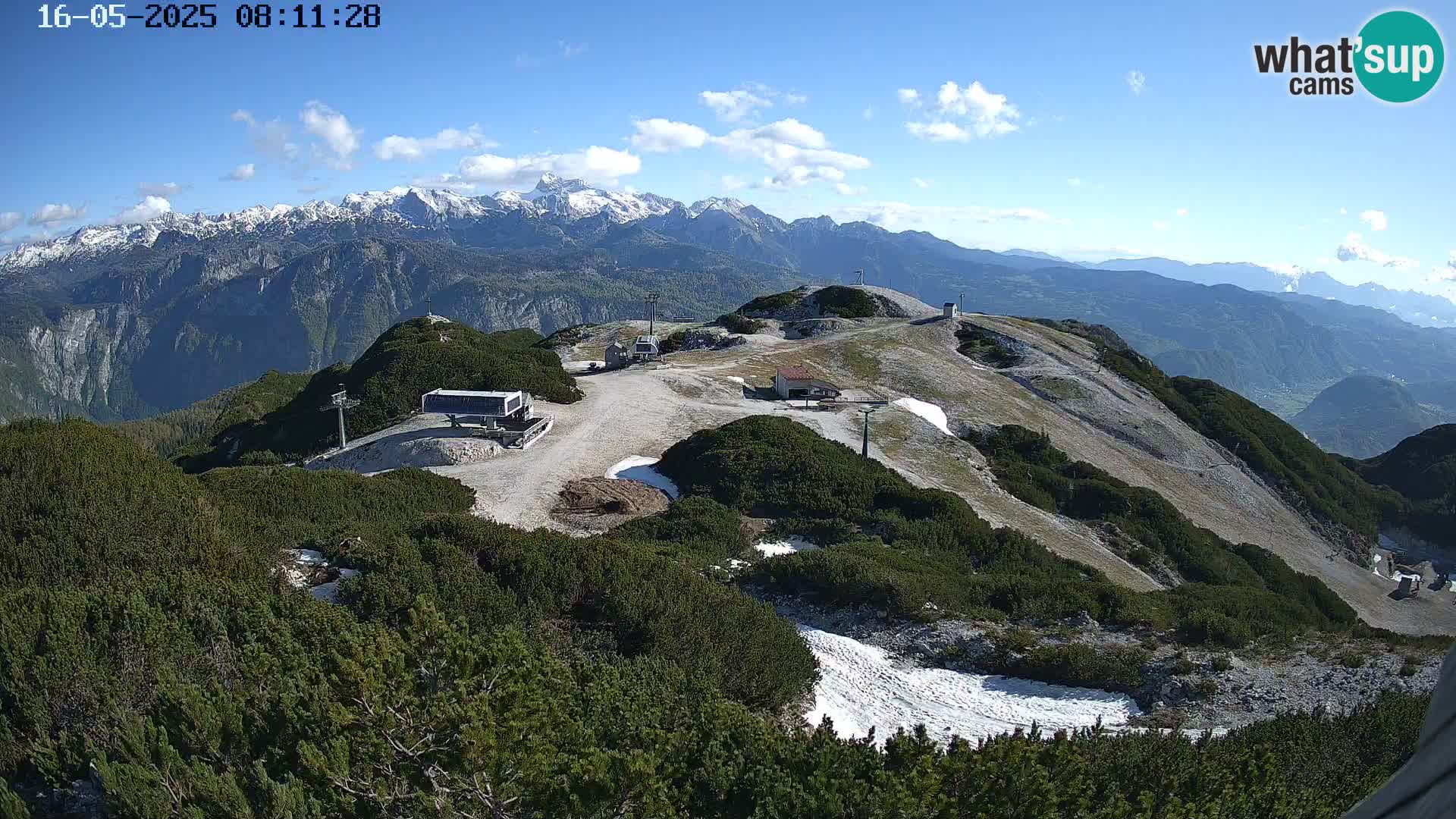 Stazione sciistica Vogel webcam Panorama dalla Orlova glave verso il Triglav
