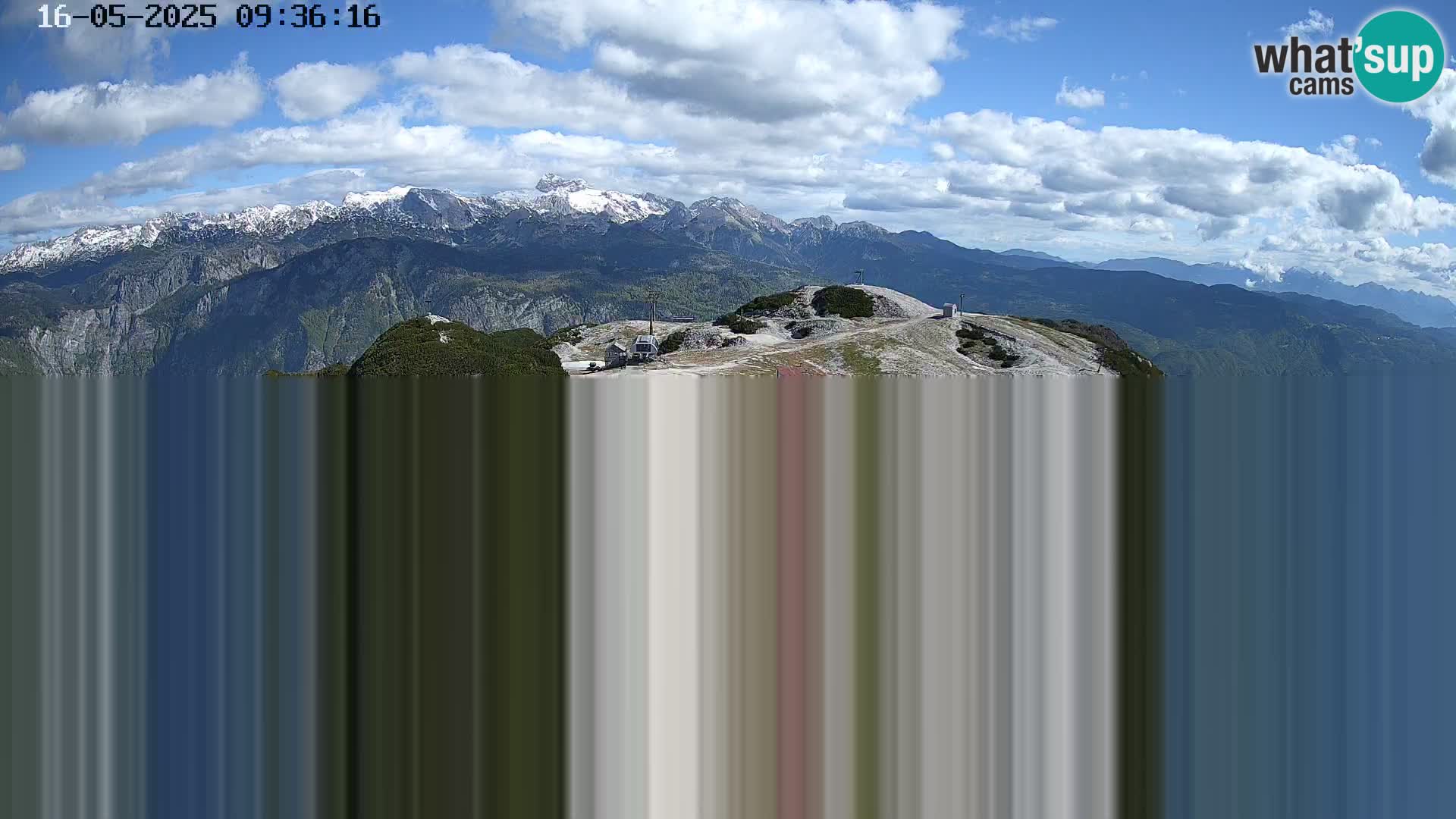 Vogel Ski Resort webcam View from Orlova Glava to Triglav