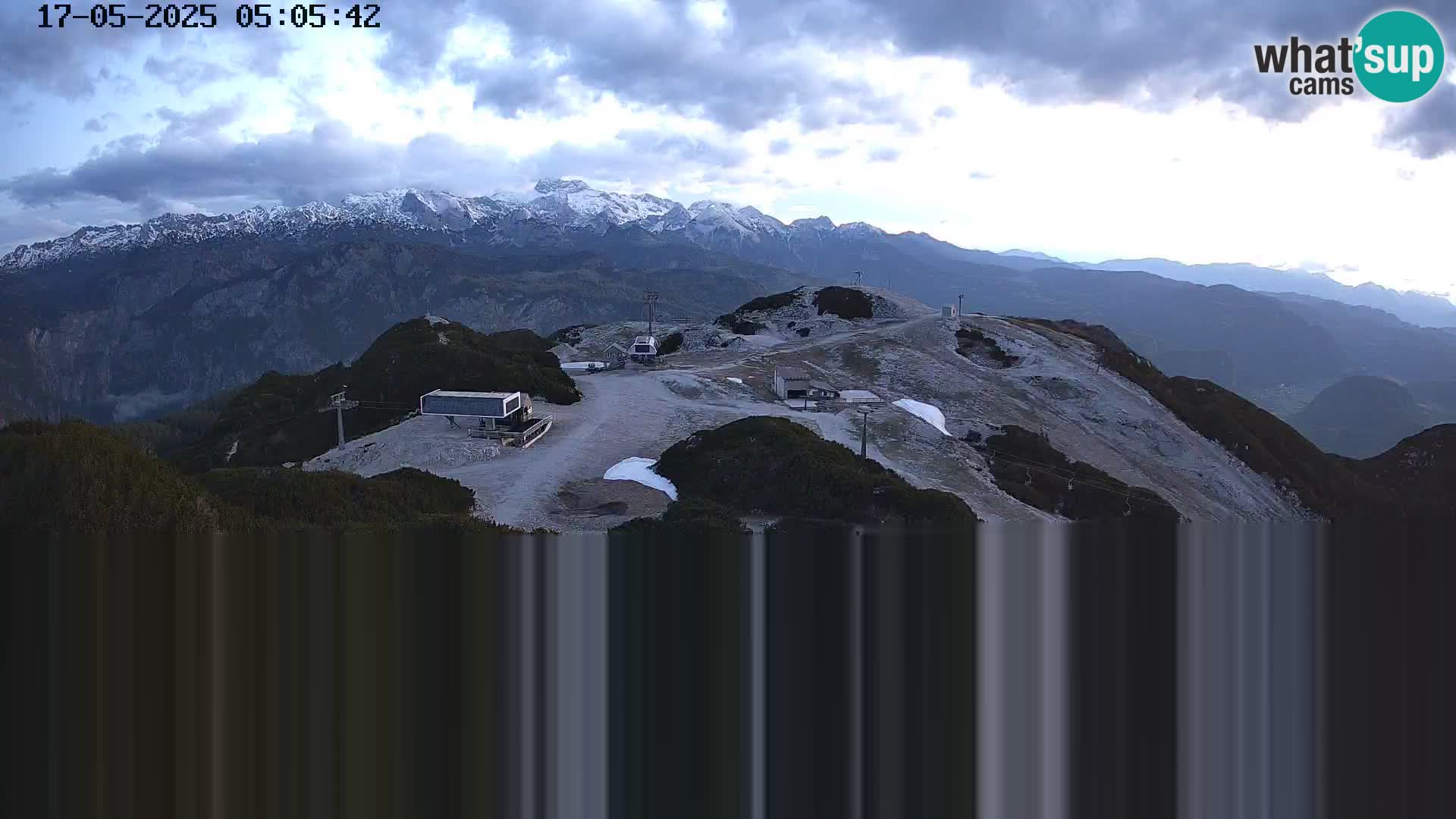 Stazione sciistica Vogel webcam Panorama dalla Orlova glave verso il Triglav